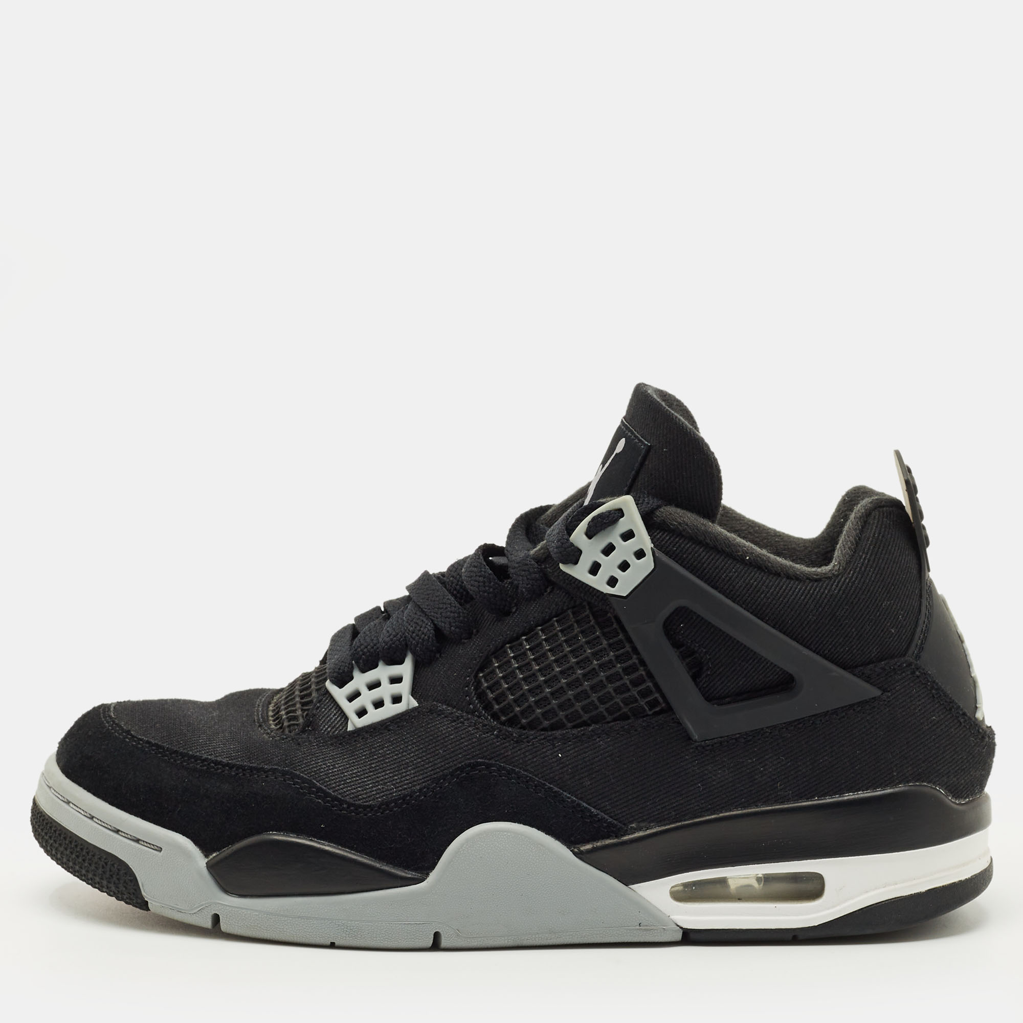 Air Jordans Black Canvas and Leather Jordan 4 High Top Sneakers Size 43 - Air Jordans - Modalova