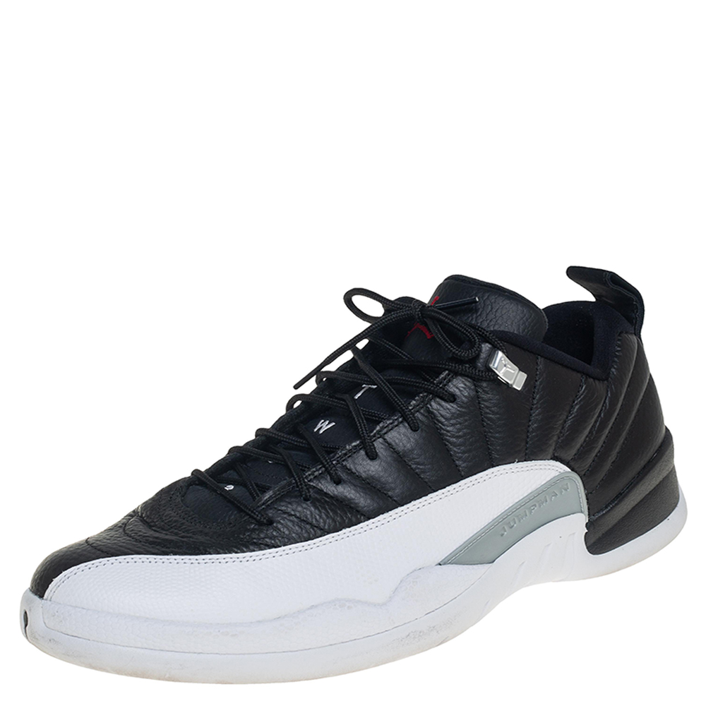 Air Jordan 12 Retro Low Black/White Playoffs Sneakers Size 47.5