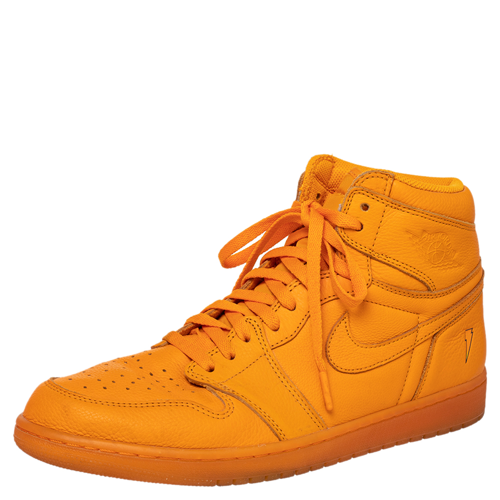 Air Jordan x Nike Orange Leather Air Jordan 1 Retro High Gatorade Sneakers Sjze 46