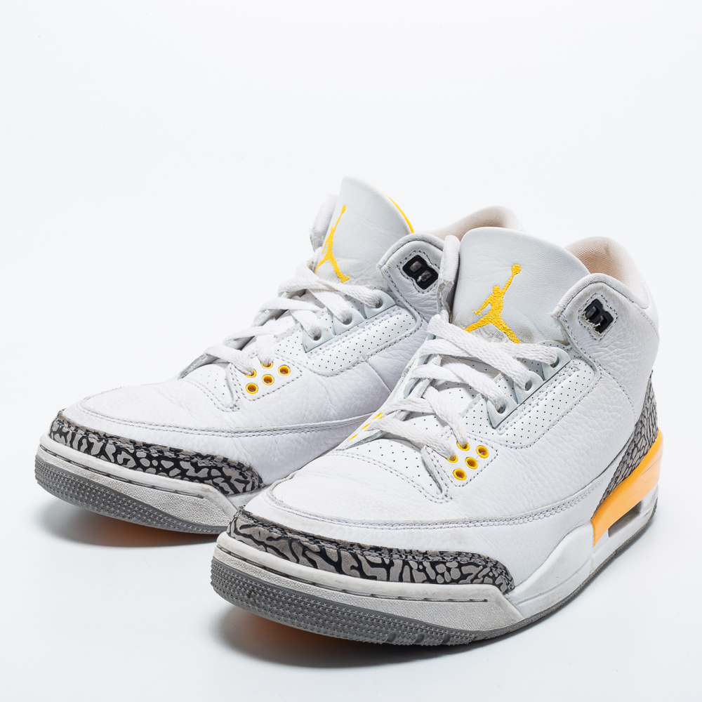 Air Jordan White Leather Jordan 3 Retro Laser Orange High Top Sneakers Size
Air Jordan White Leather Jordan 3 Retro Laser Orange High Top Sneakers Size