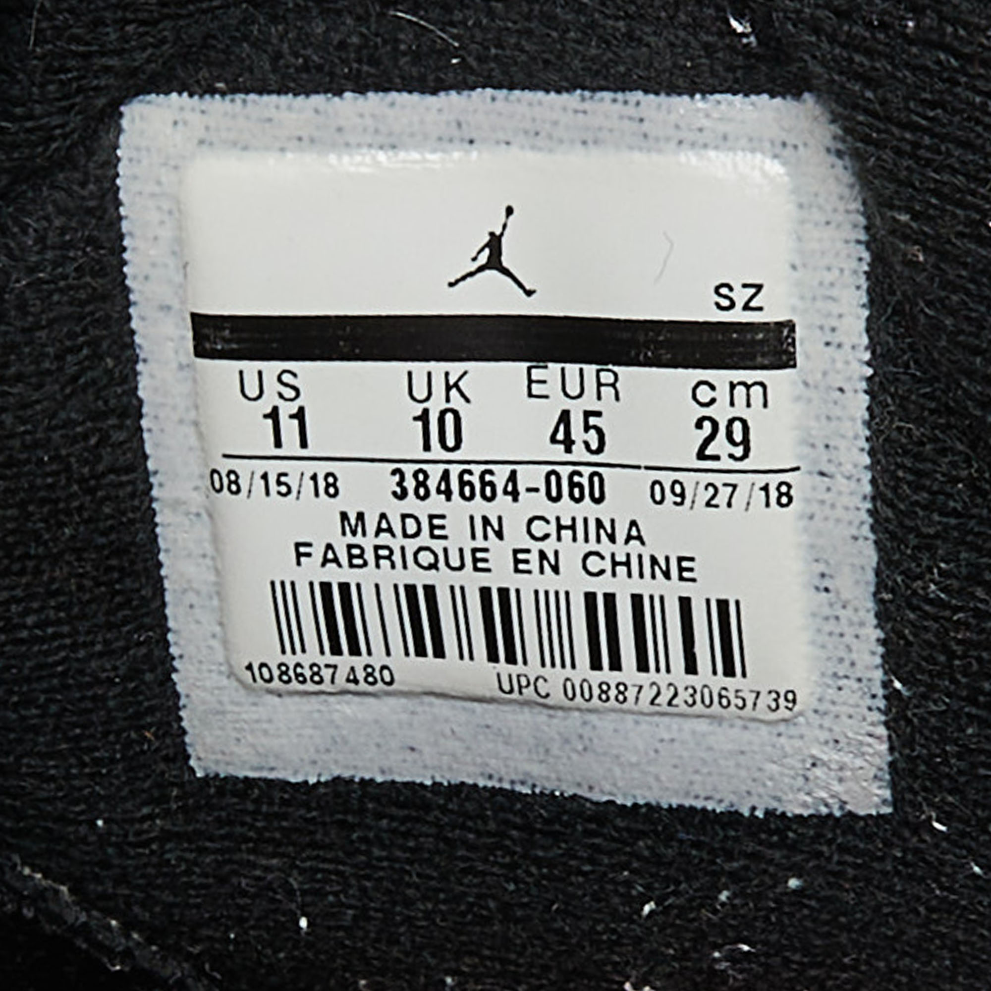Air Jordan Black Nubuck Leather Jordan 6 Retro Infrared High Top Sneakers Size 45