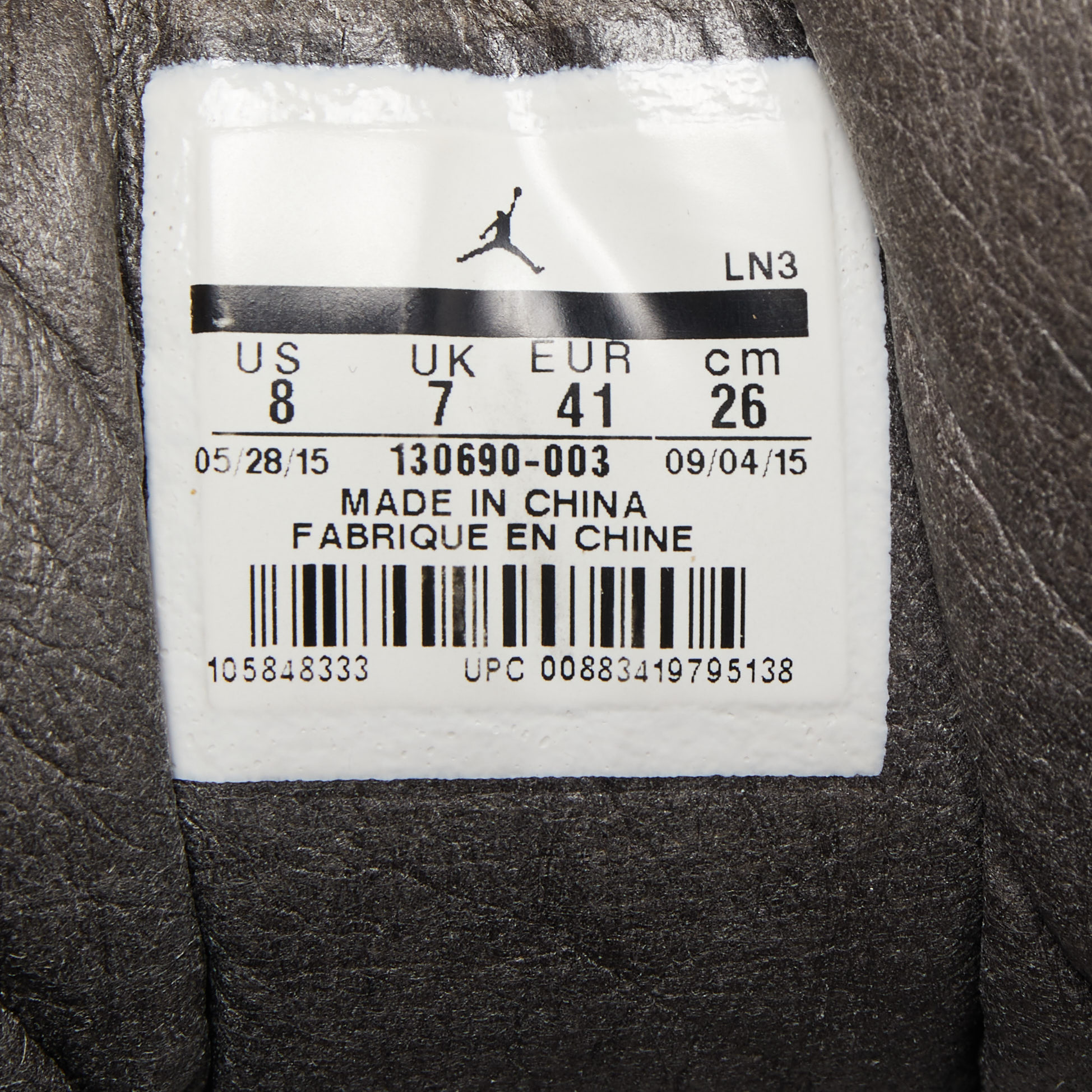 Air Jordans Grey Nubuck Leather High Top Sneakers Size 41