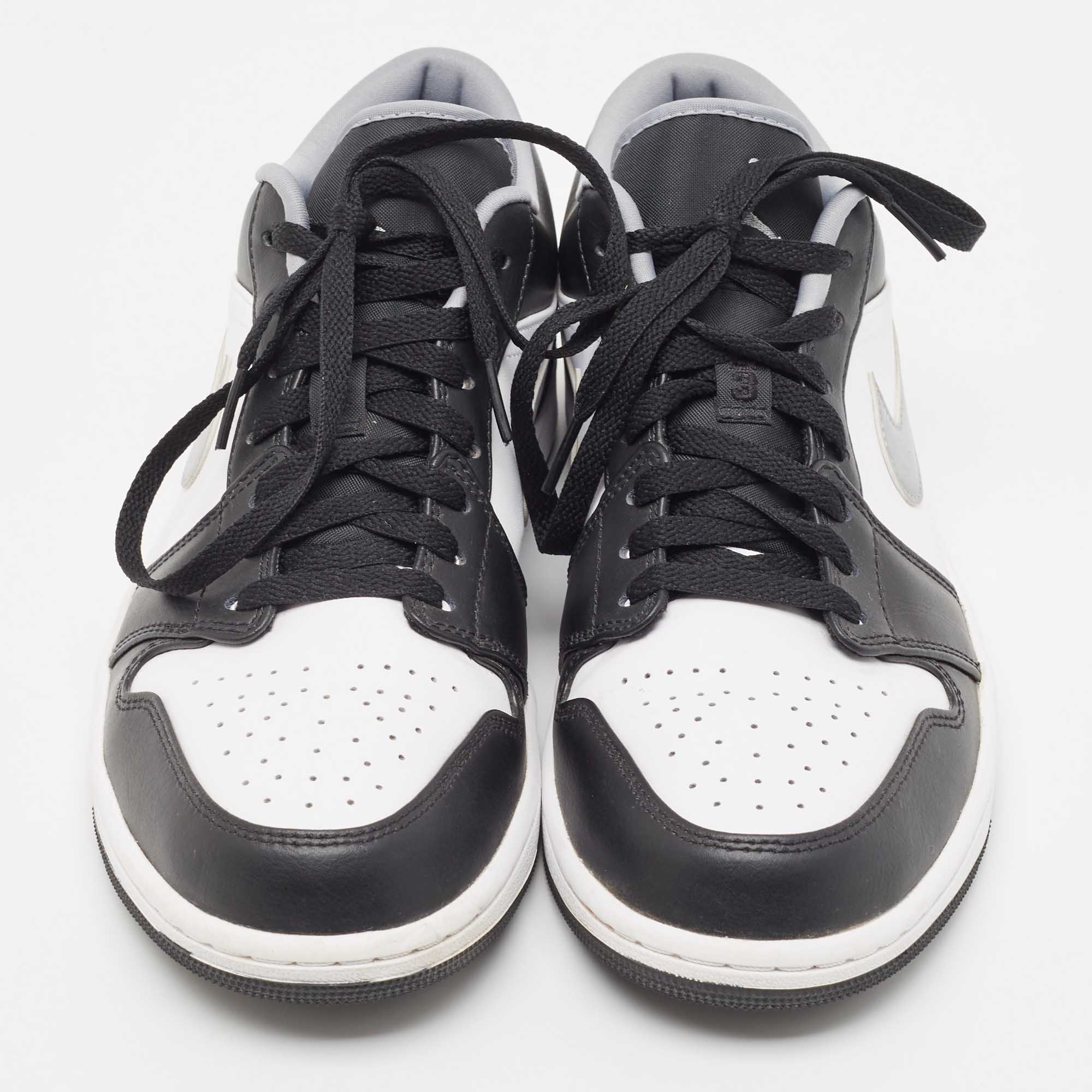 Air Jordans Multicolor Leather Jordan 1 Low Black -Grey Sneakers Size 44