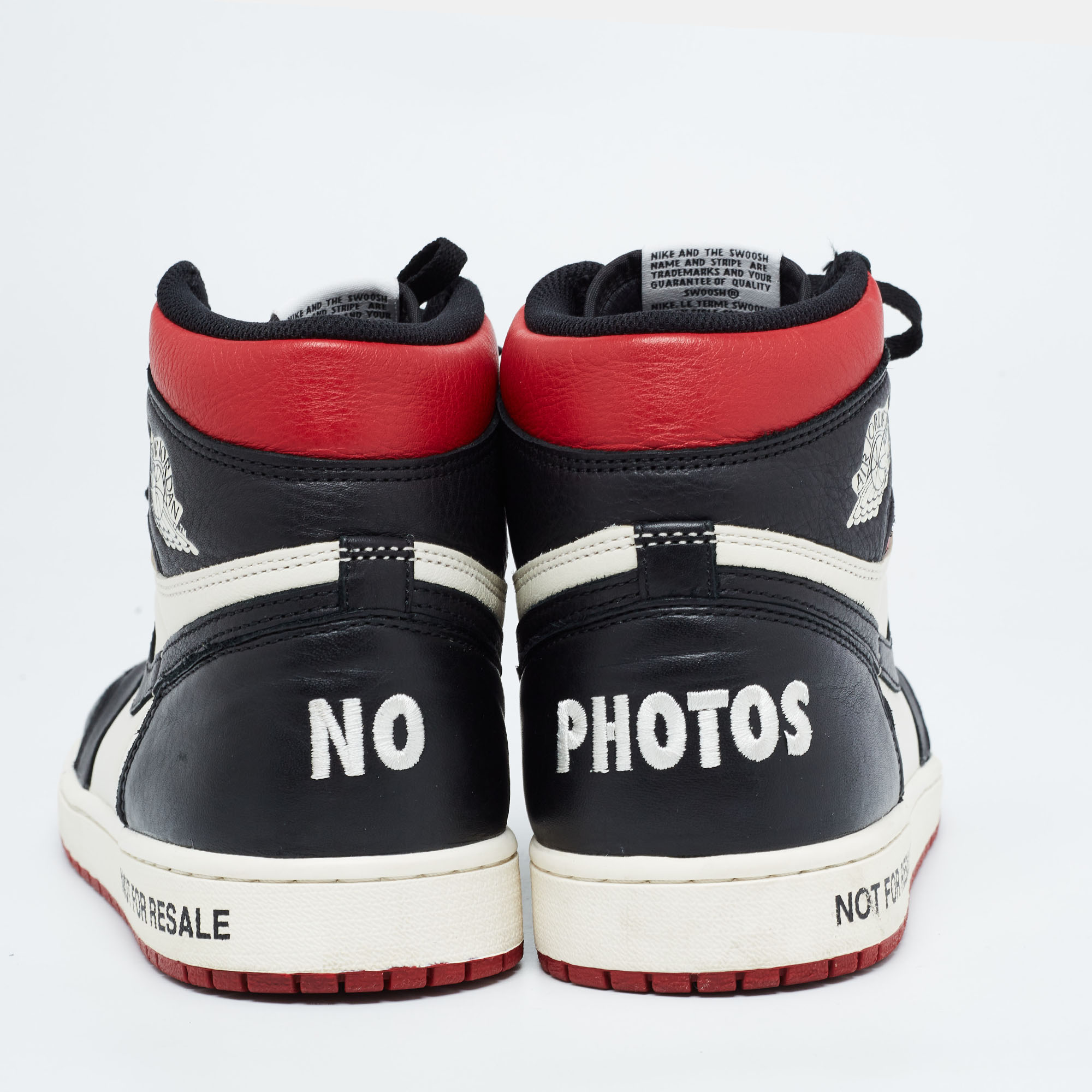 Air Jordans Multicolor Leather Jordan 1 Retro High Not For Resale Varsity Red Sneakers Size 46