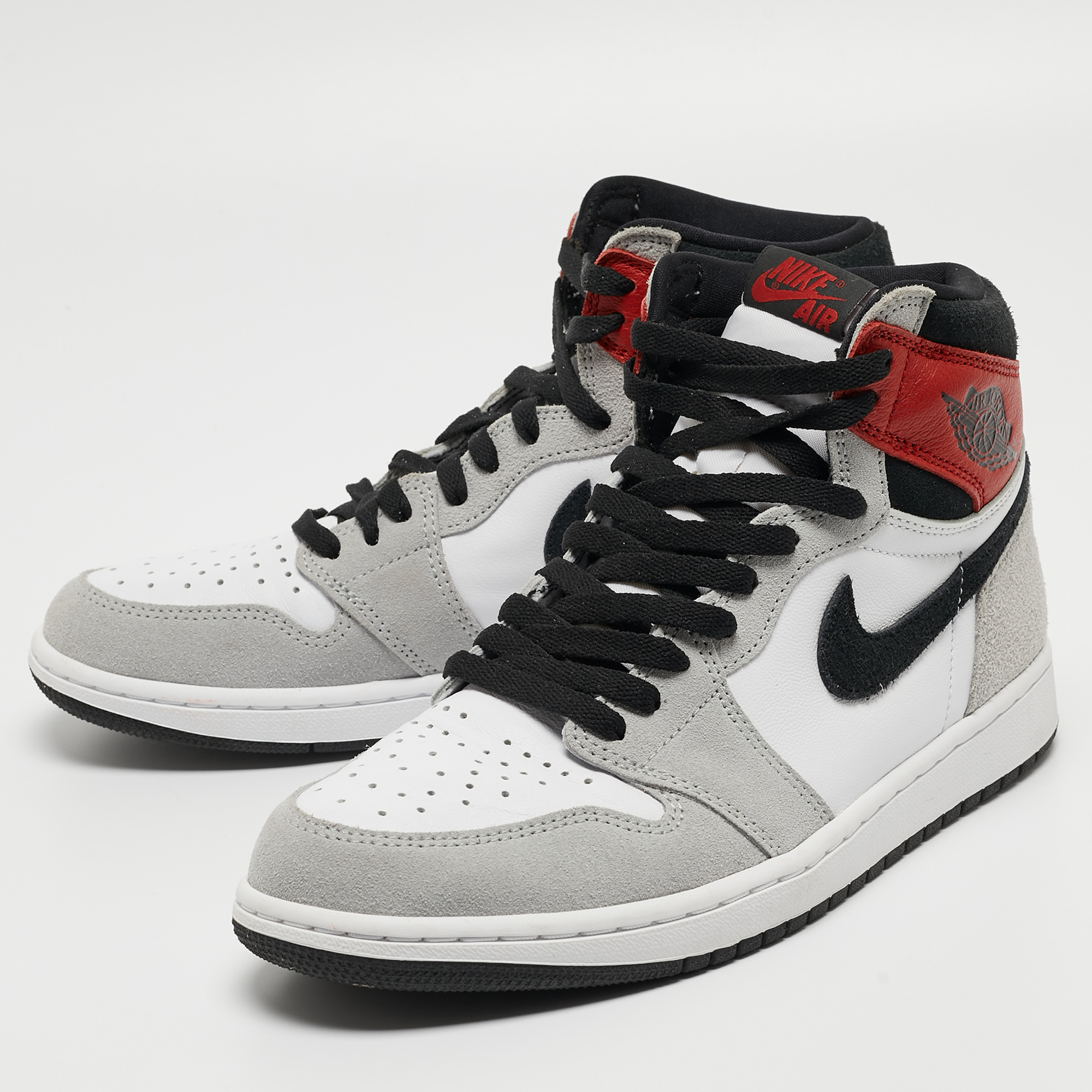 

Air Jordans Multicolor Leather Air Jordan 1 Retro High OG Light Smoke Grey Sneakers Size