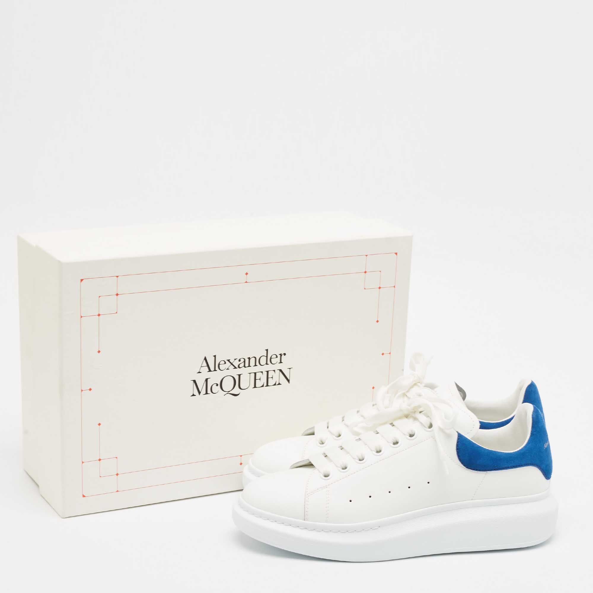 Alexander McQueen White Leather Larry Sneakers Size 42