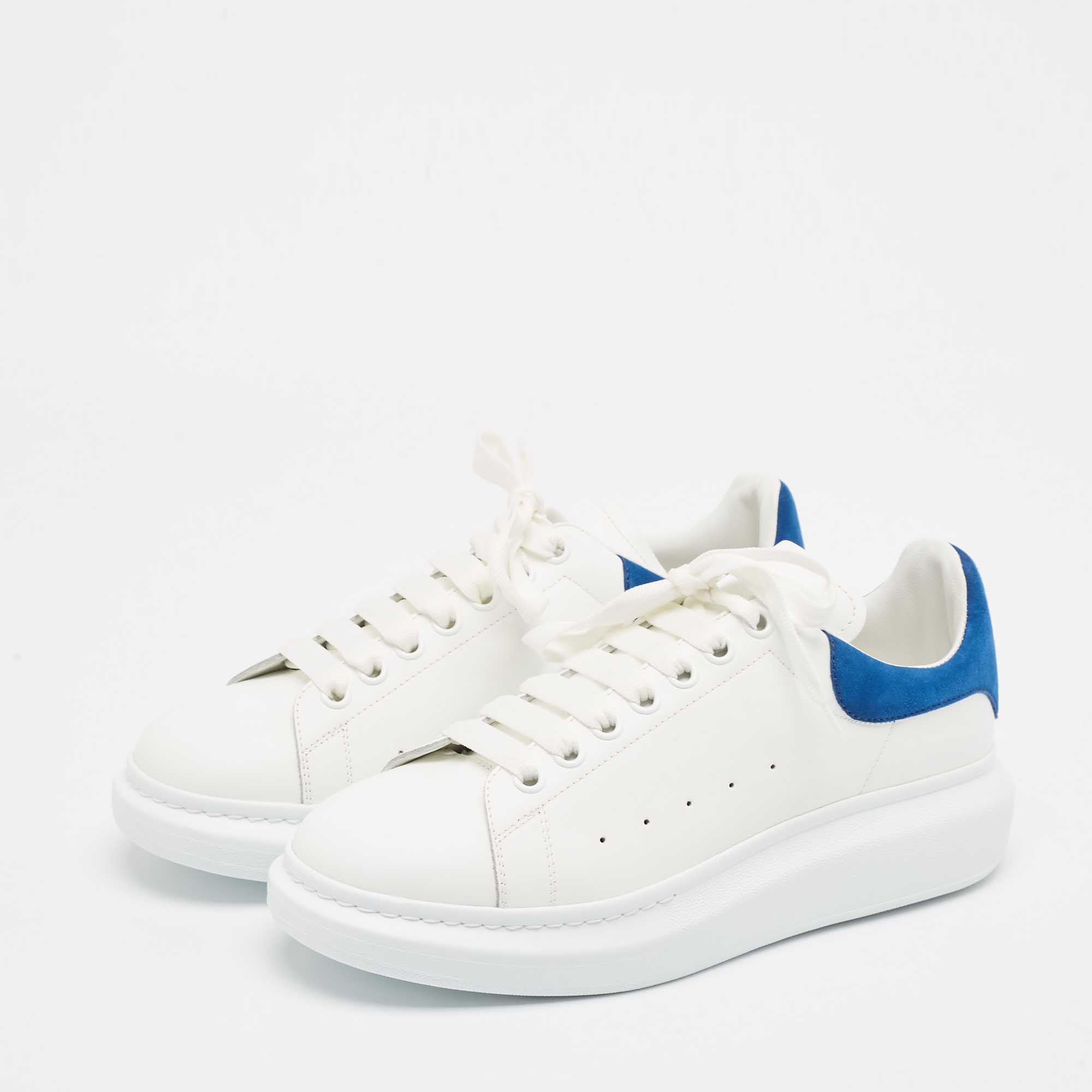 Alexander McQueen White Leather Larry Sneakers Size 42