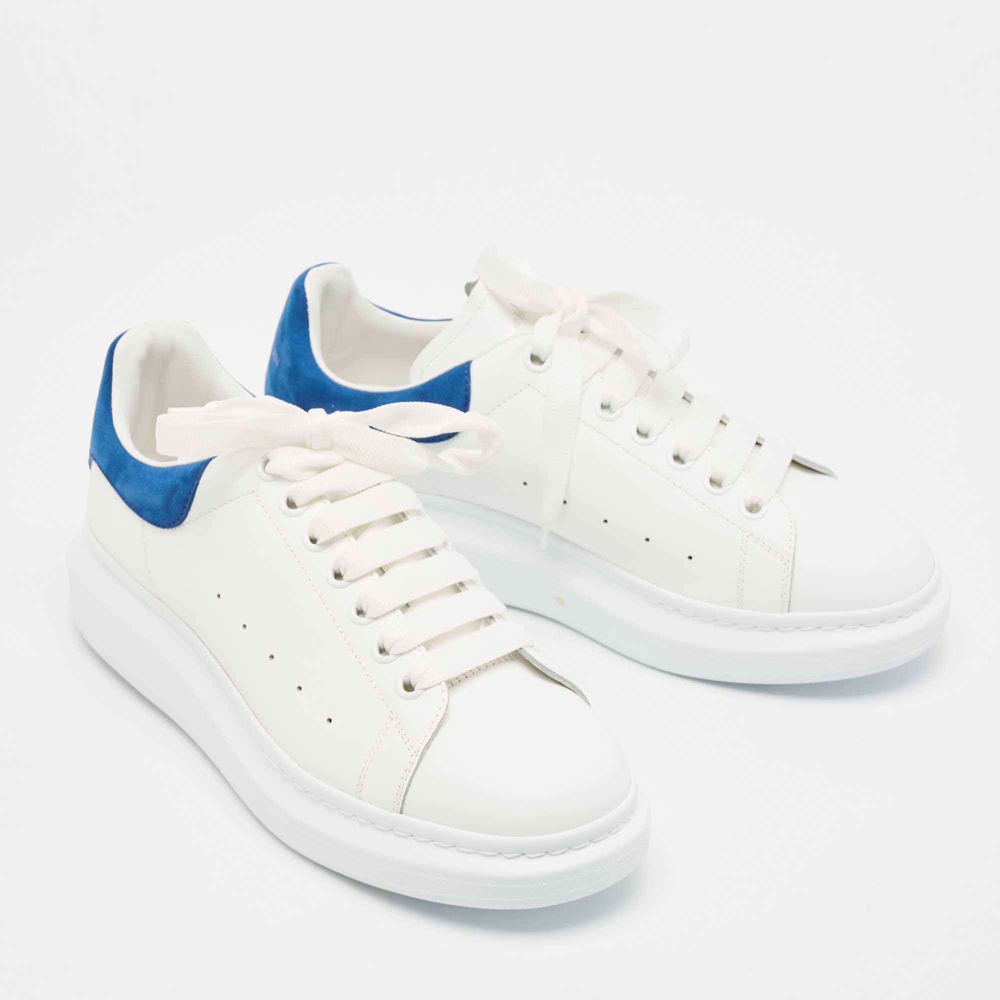 Alexander McQueen White Leather Larry Sneakers Size 42