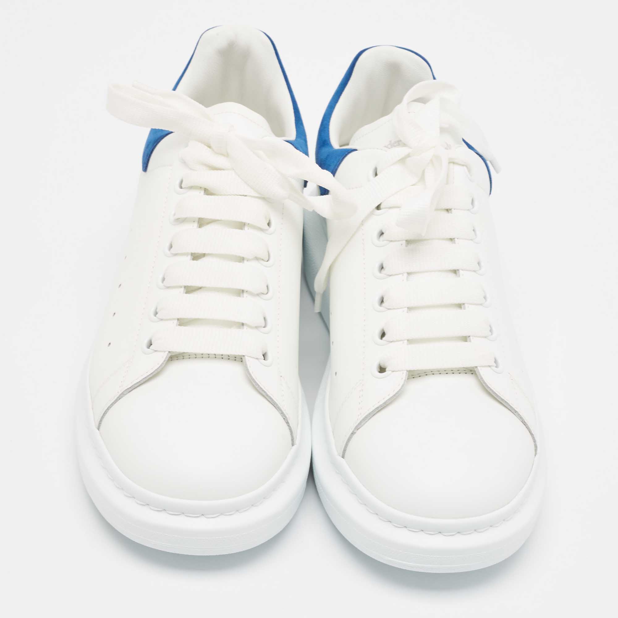 Alexander McQueen White Leather Larry Sneakers Size 42