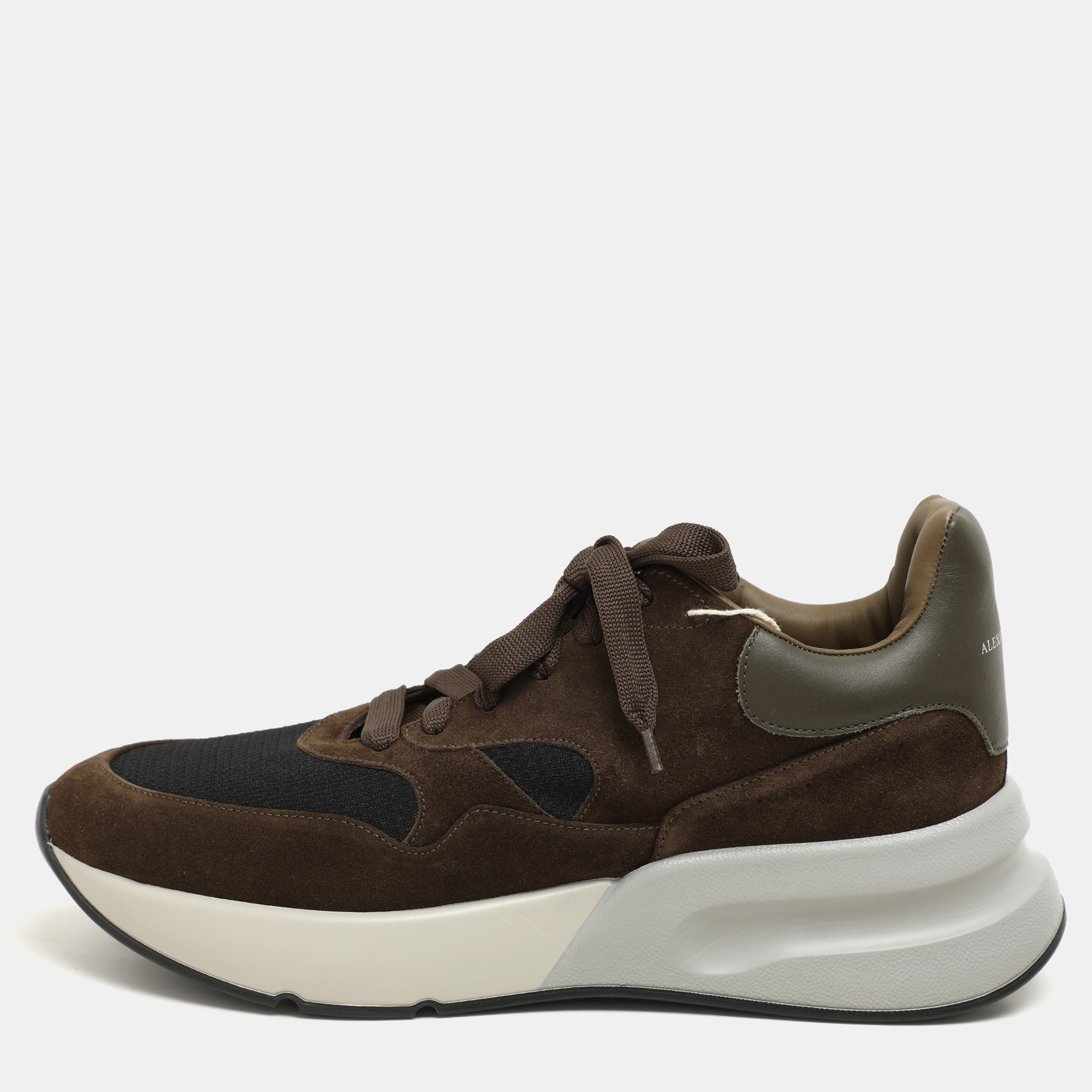 Alexander McQueen Moss Green/Brown Mesh and Leather Oversized Runner Sneakers Size
Alexander McQueen Moss Green/Brown Mesh and Leather Oversized Runner Sneakers Size