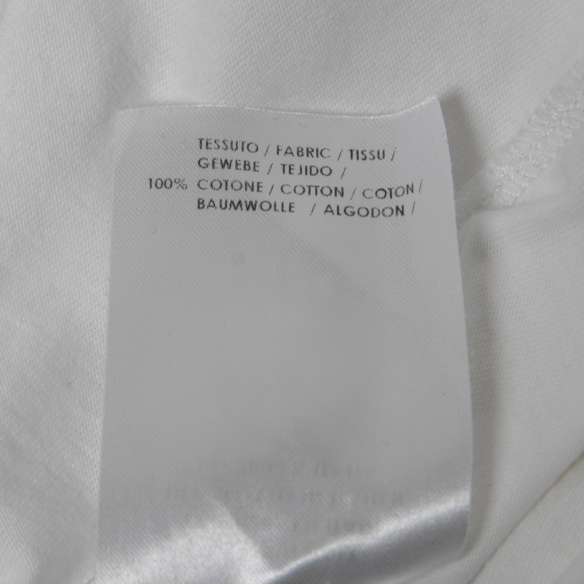 Alexander McQueen White Snake Print Cotton V-Neck T-Shirt XS