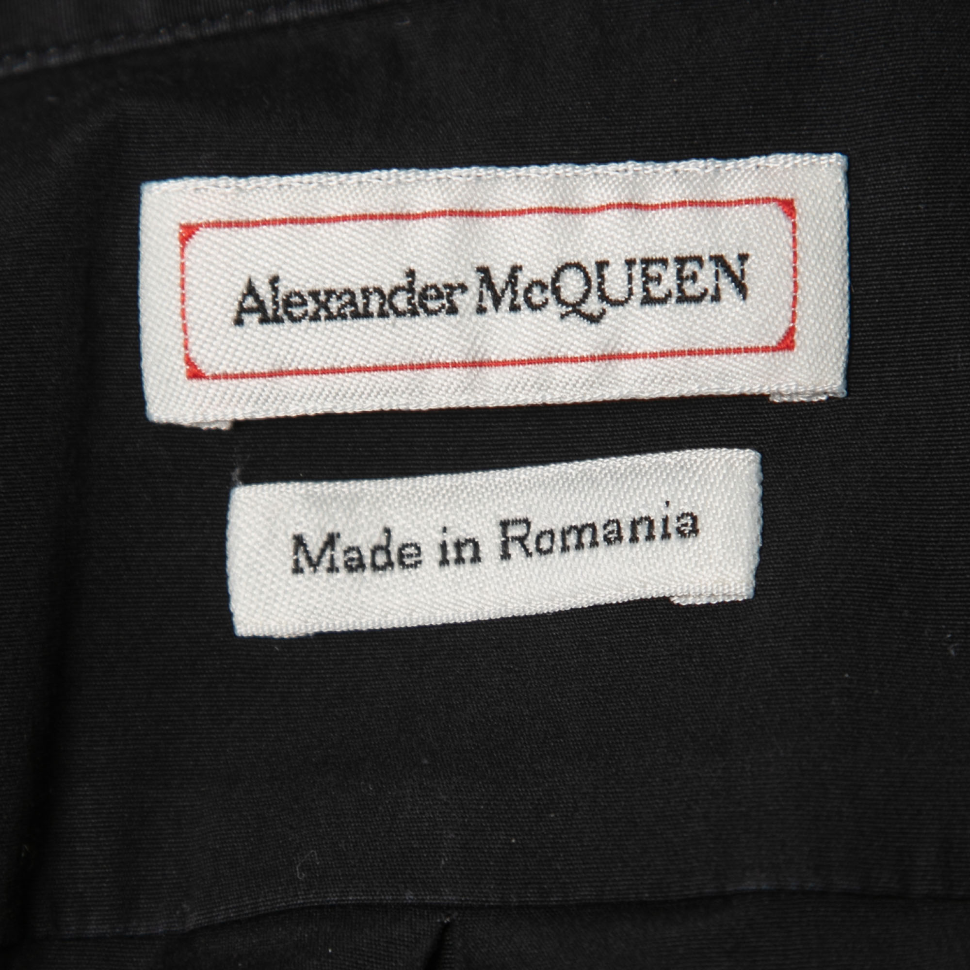 Alexander McQueen Black Cotton Half Sleeve Shirt XS