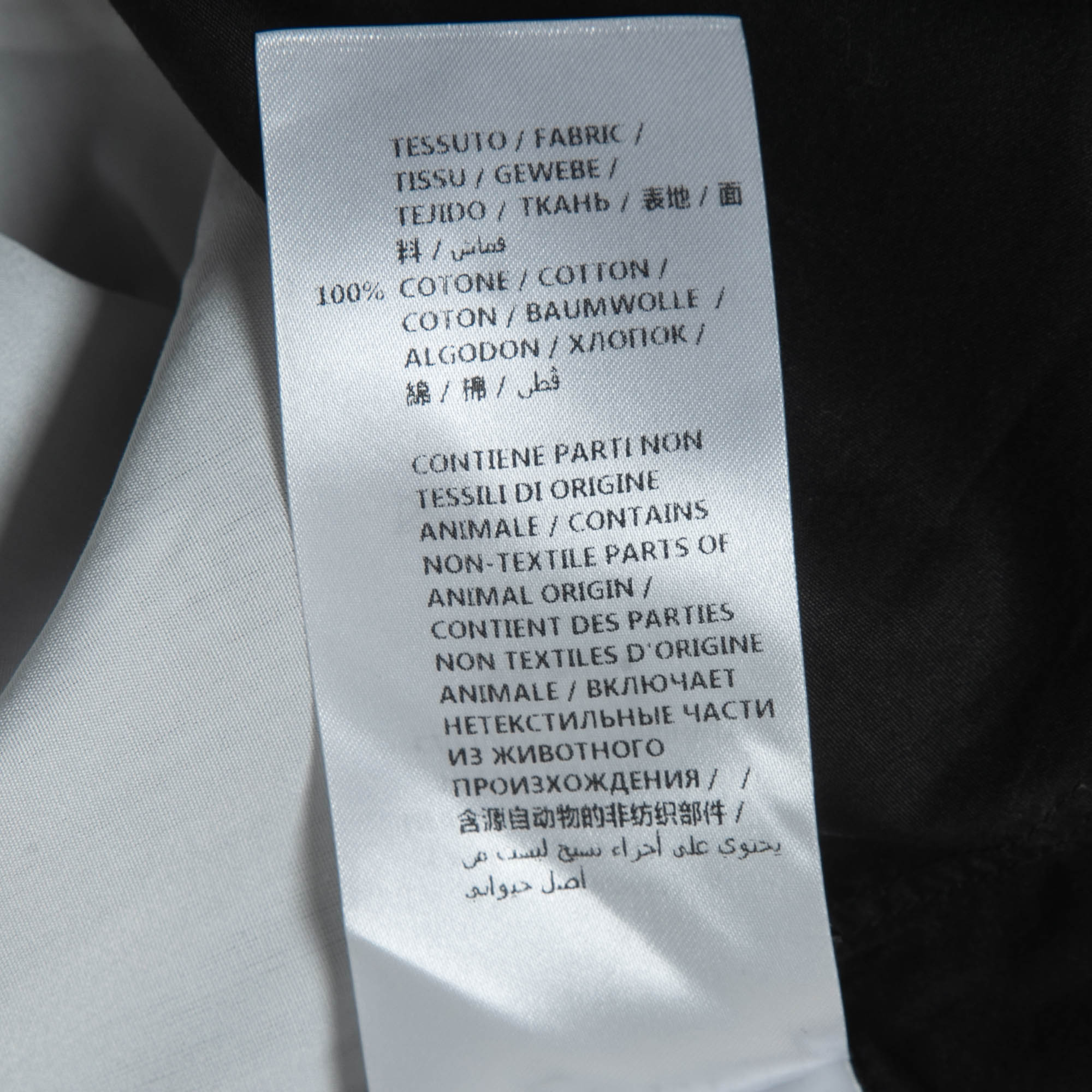 Alexander McQueen Black Cotton Zip Detail Button Front Full Sleeve Shirt L