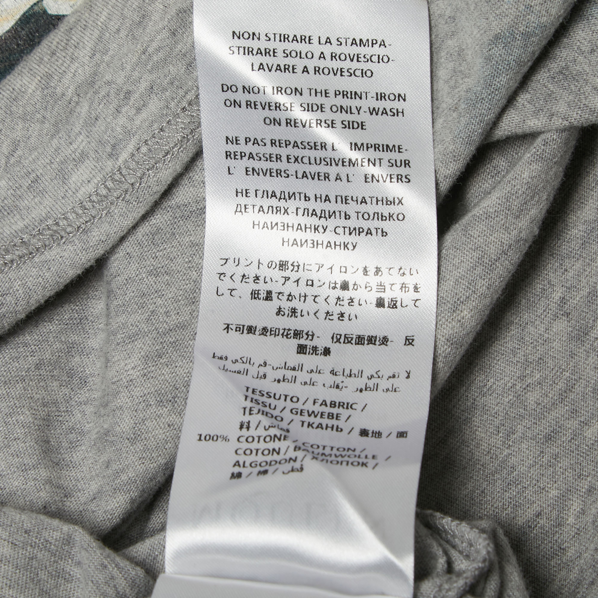 Alexander McQueen Grey Engin Skull Print Cotton Half Sleeve T-Shirt S