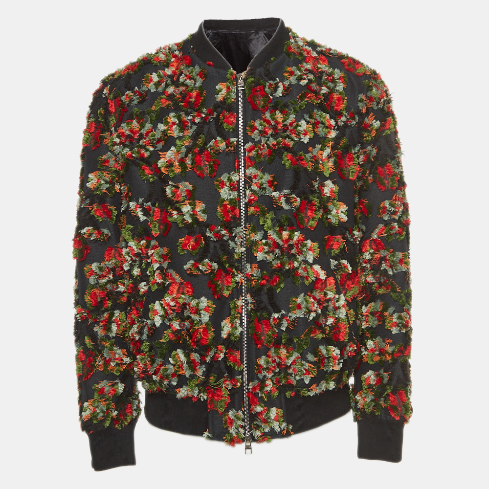 Alexander McQueen Multicolor Floral Patterned Bomber Jacket XL