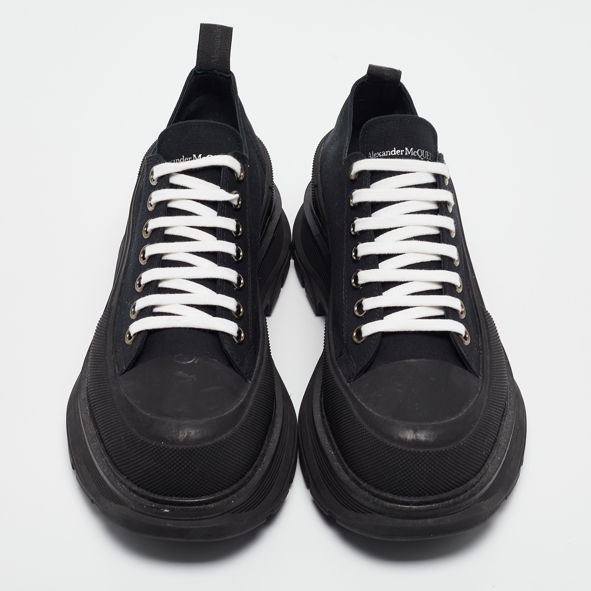 Alexander McQueen Black Lace Up Sneakers Size 42