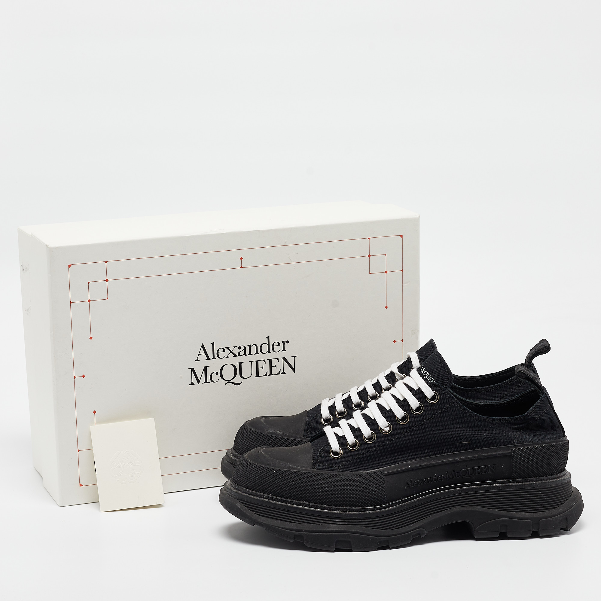 Alexander McQueen Black Lace Up Sneakers Size 42