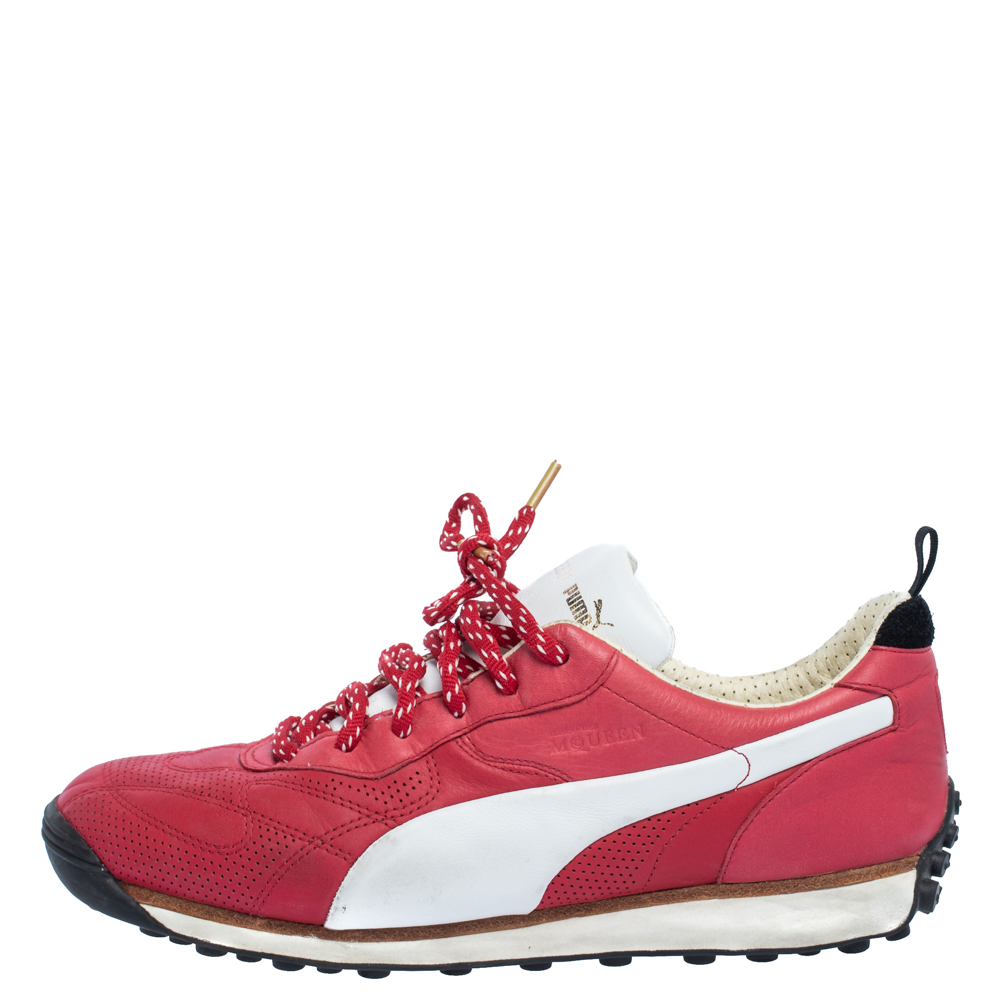 

Alexander McQueen For Puma Red Leather Low Top Sneakers Size