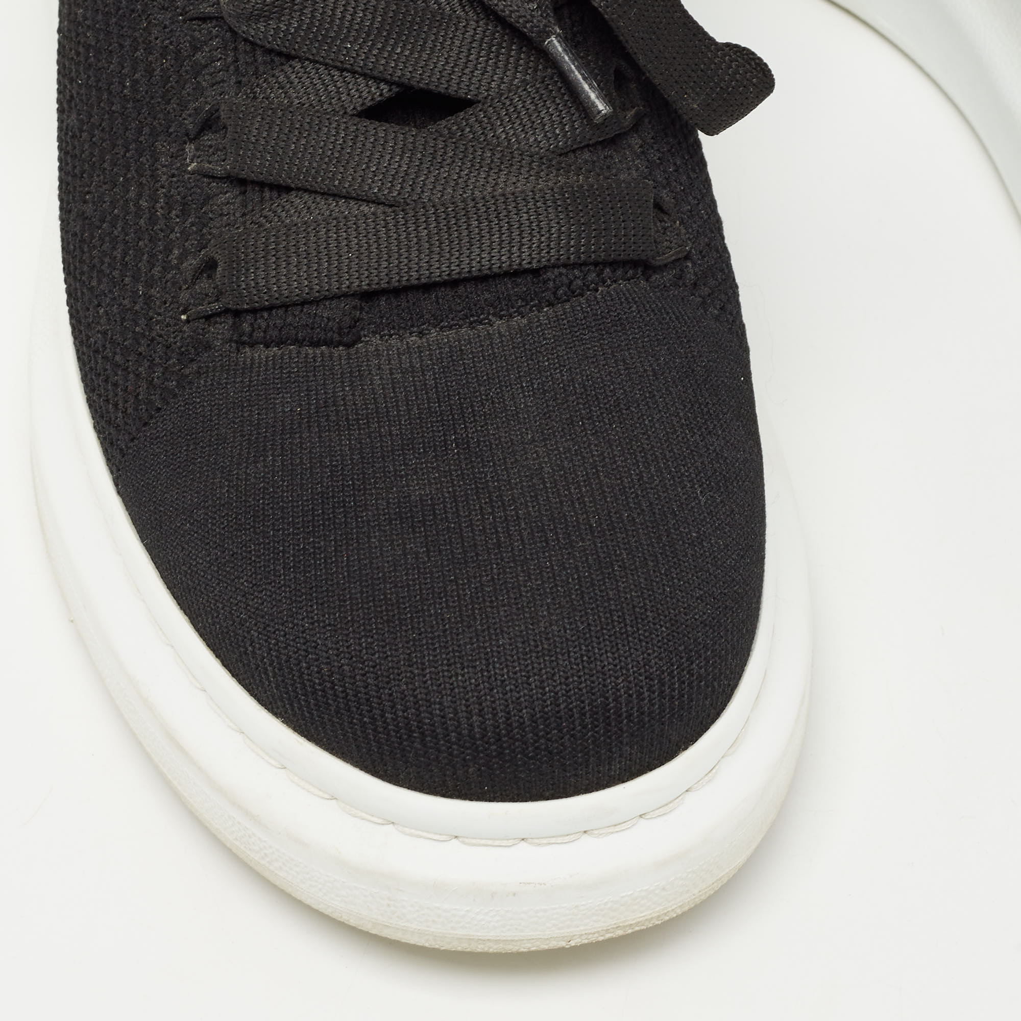 Alexander Mcqueen Black Knit Fabric Low Top Sneakers Size 43