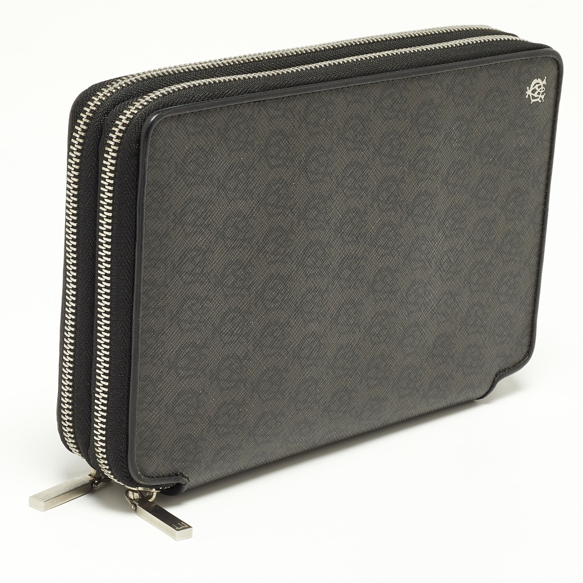 Dunhill Grey/Black Monogram Coated Canvas And Leather Travel Organizer
