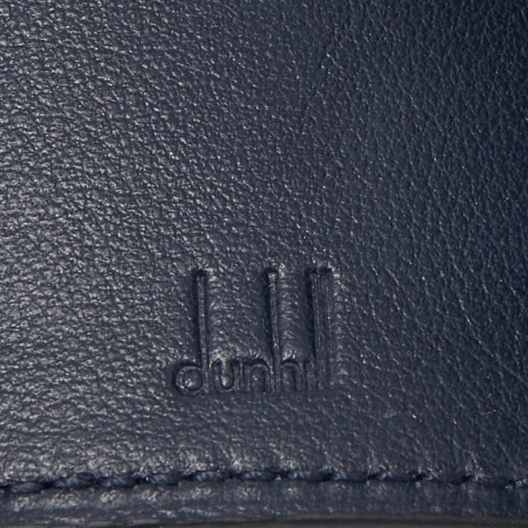Dunhill Navy Blue Leather Logo Key Case