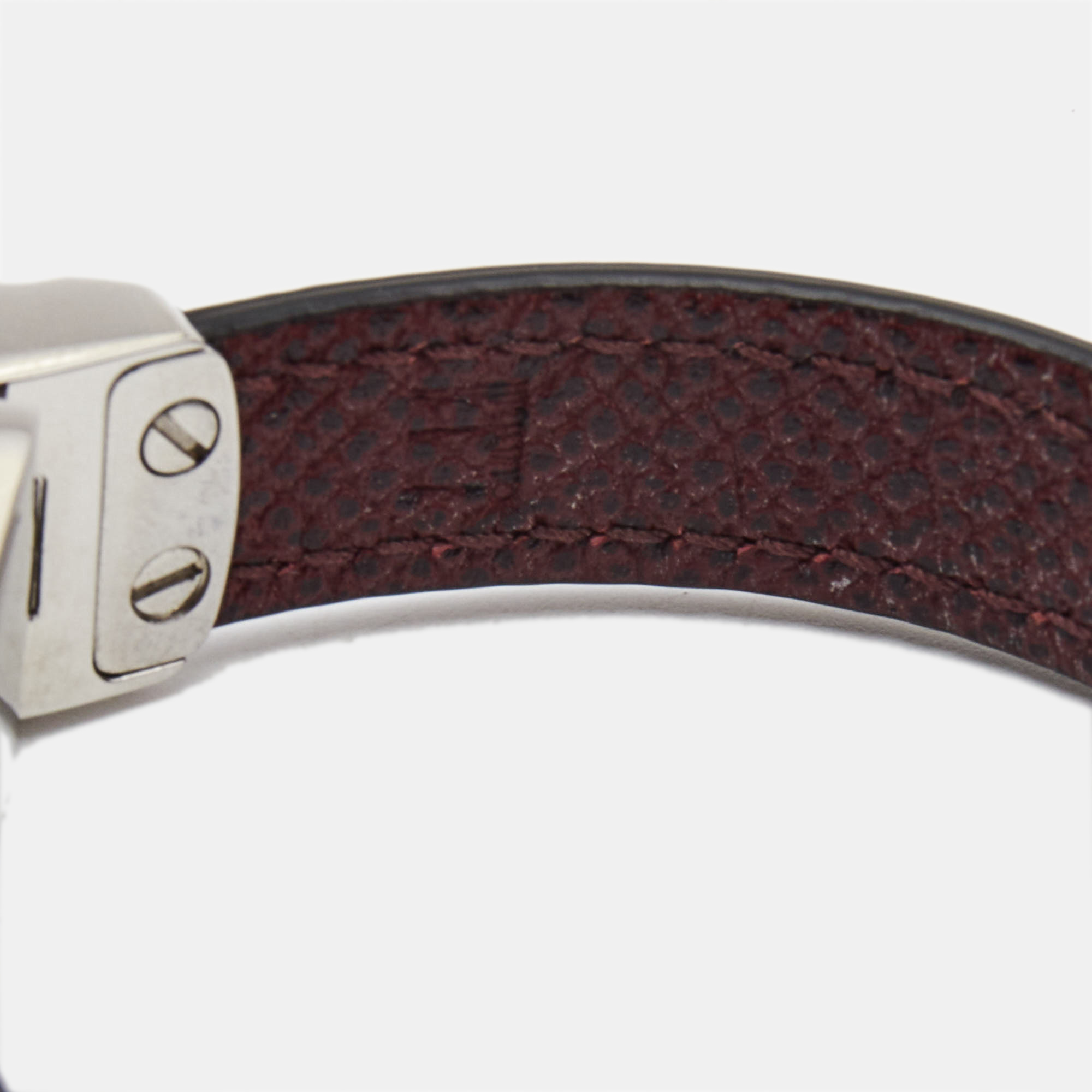 Dunhill Deco Leather Silver Tone Bracelet
