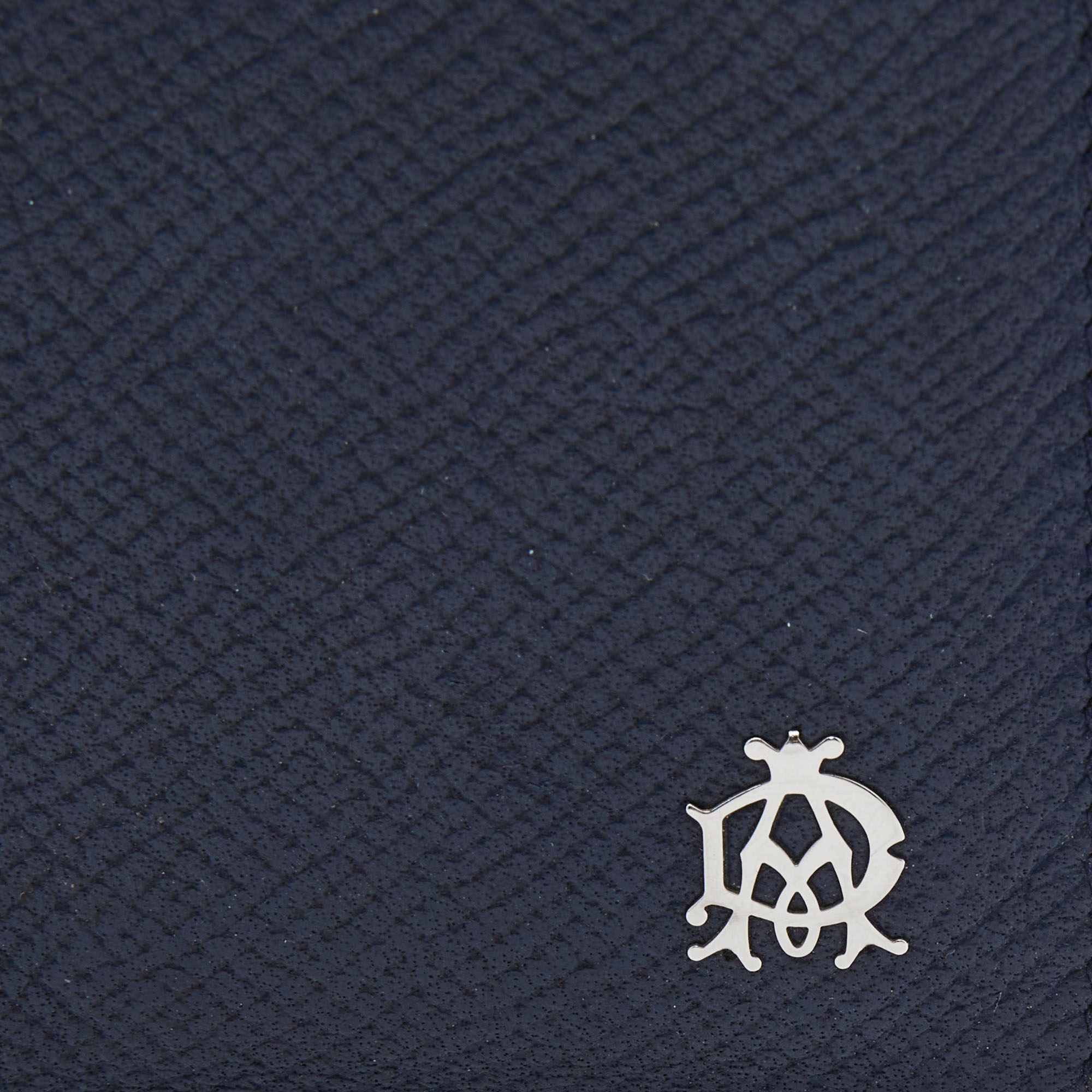 Alfred Dunhill Navy Blue Leather Logo Bifold Card Case