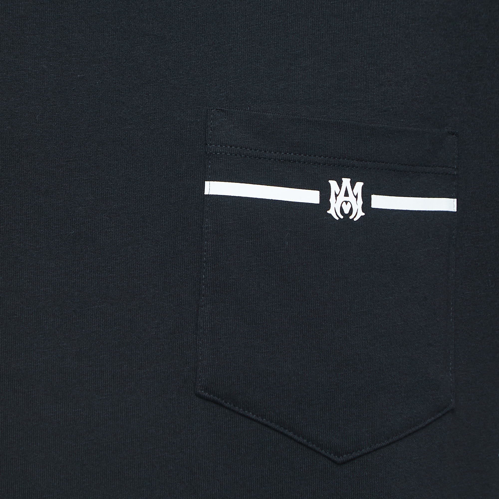 Amiri Black Cotton Logo Print Pocket T-Shirt M