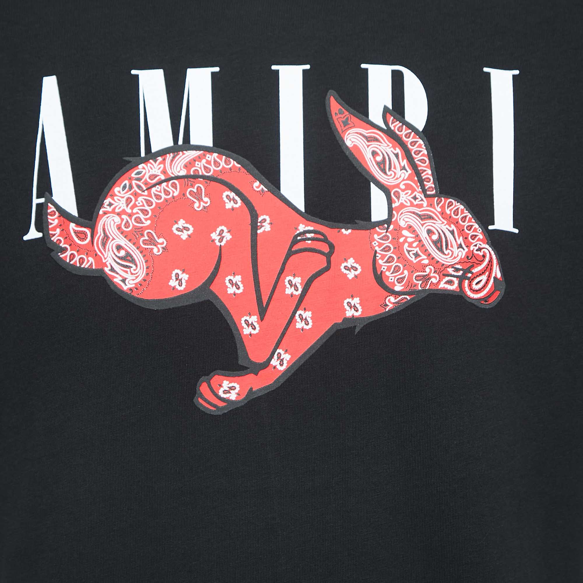 Amiri Black Cotton Bandana Rabbit Logo T-Shirt S