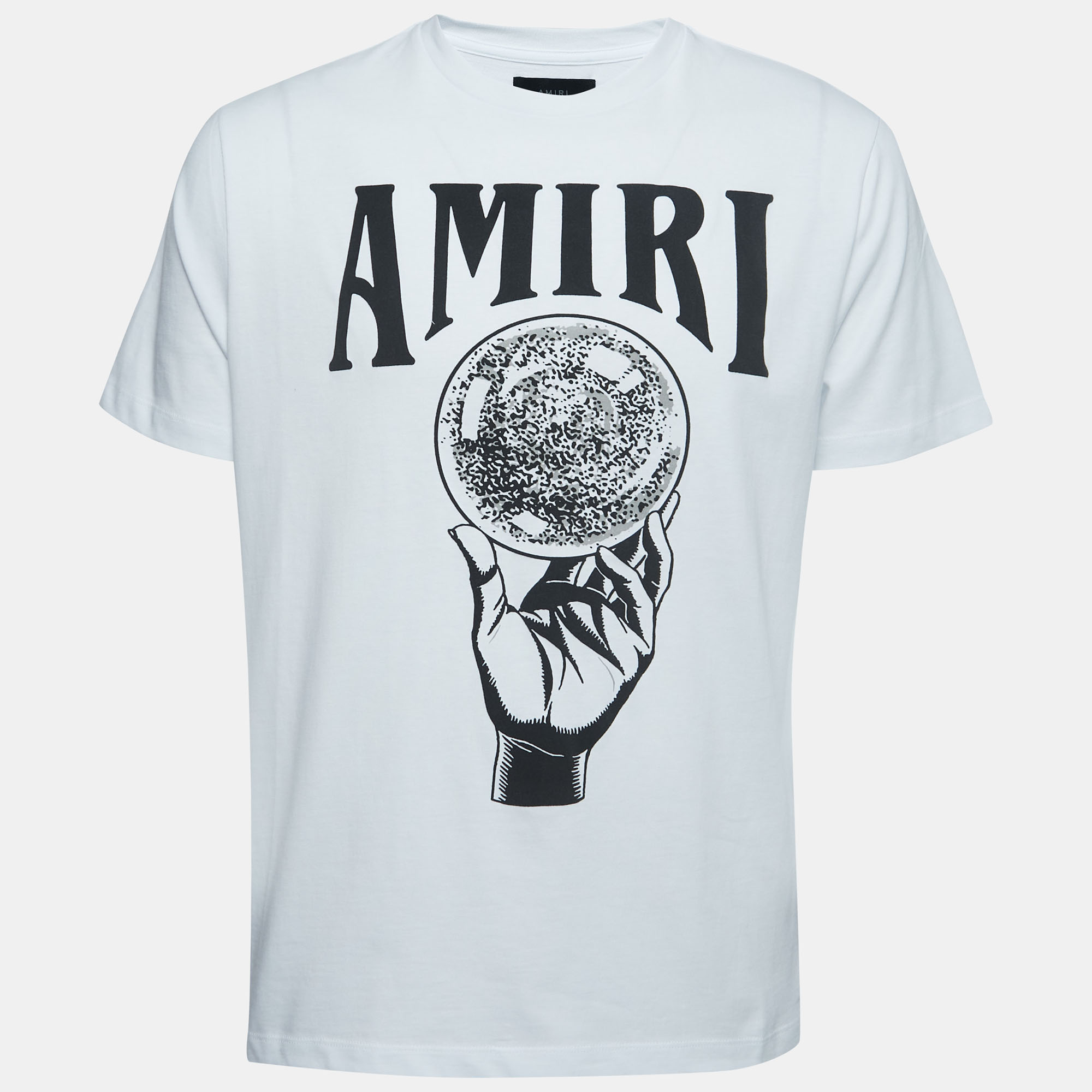 Amiri White Cotton Crystal Ball Print T-Shirt M