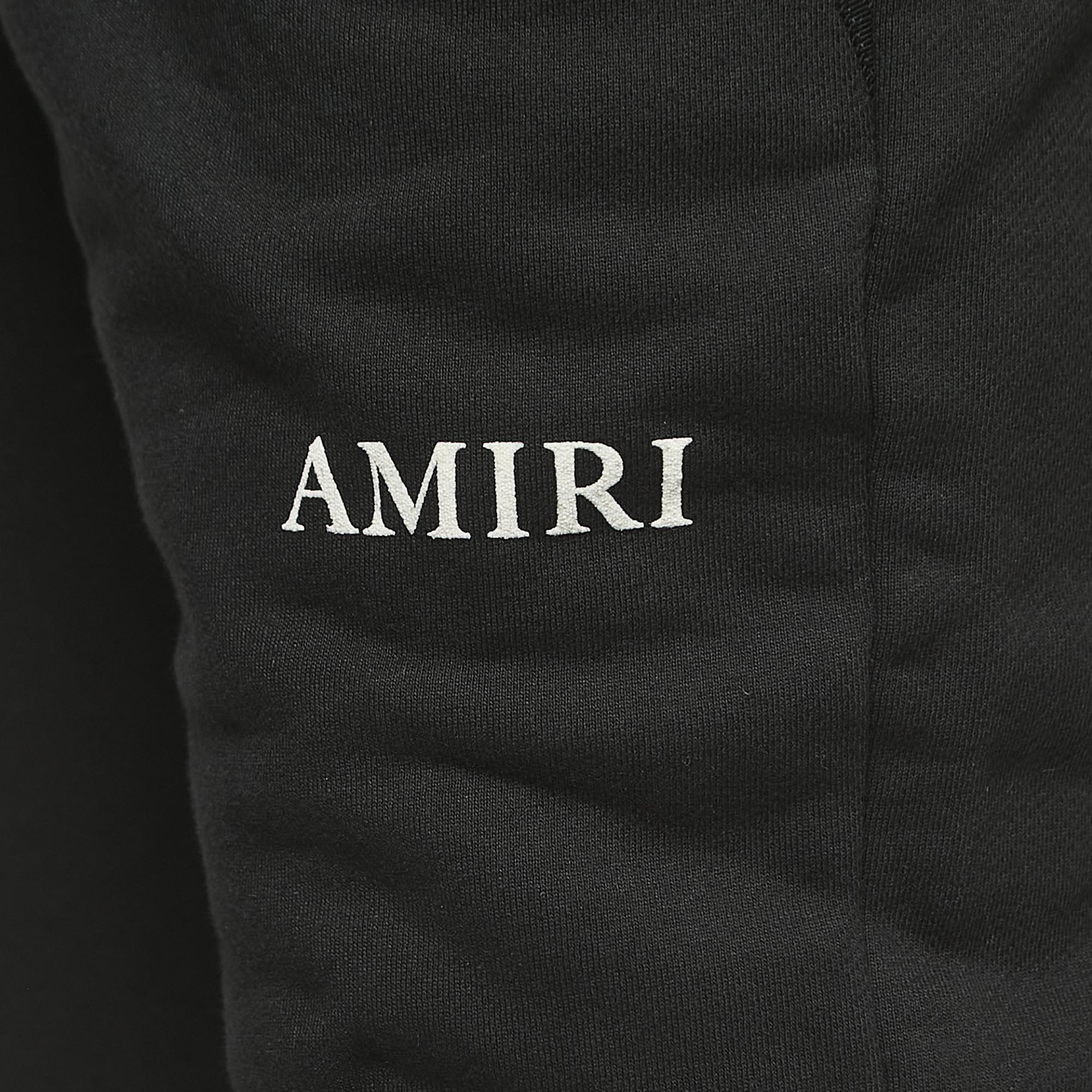 Amiri Black Cotton Logo Print Joggers L