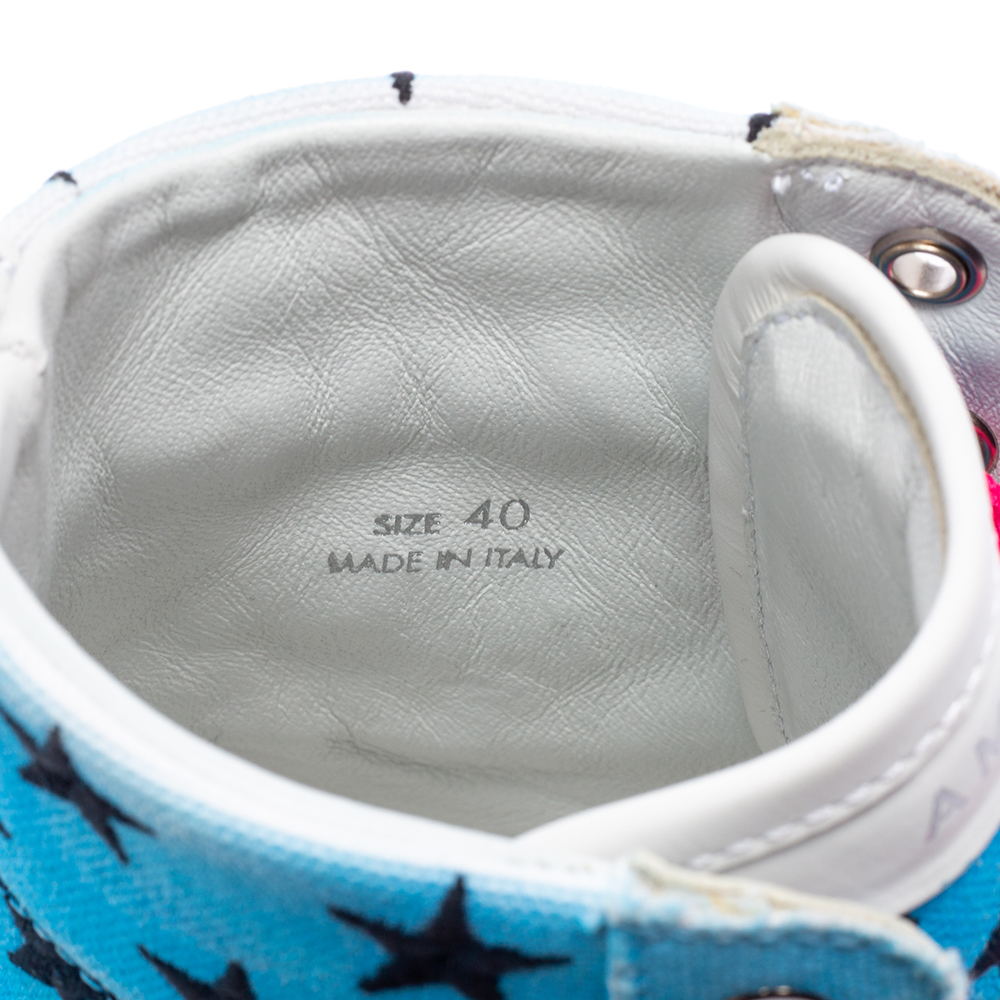 Amiri Multicolor Canvas High Top Sneakers Size 40