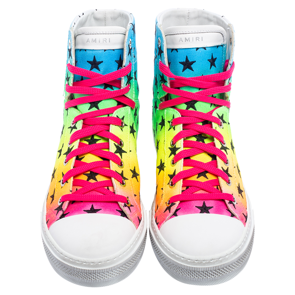 Amiri Multicolor Canvas High Top Sneakers Size 40