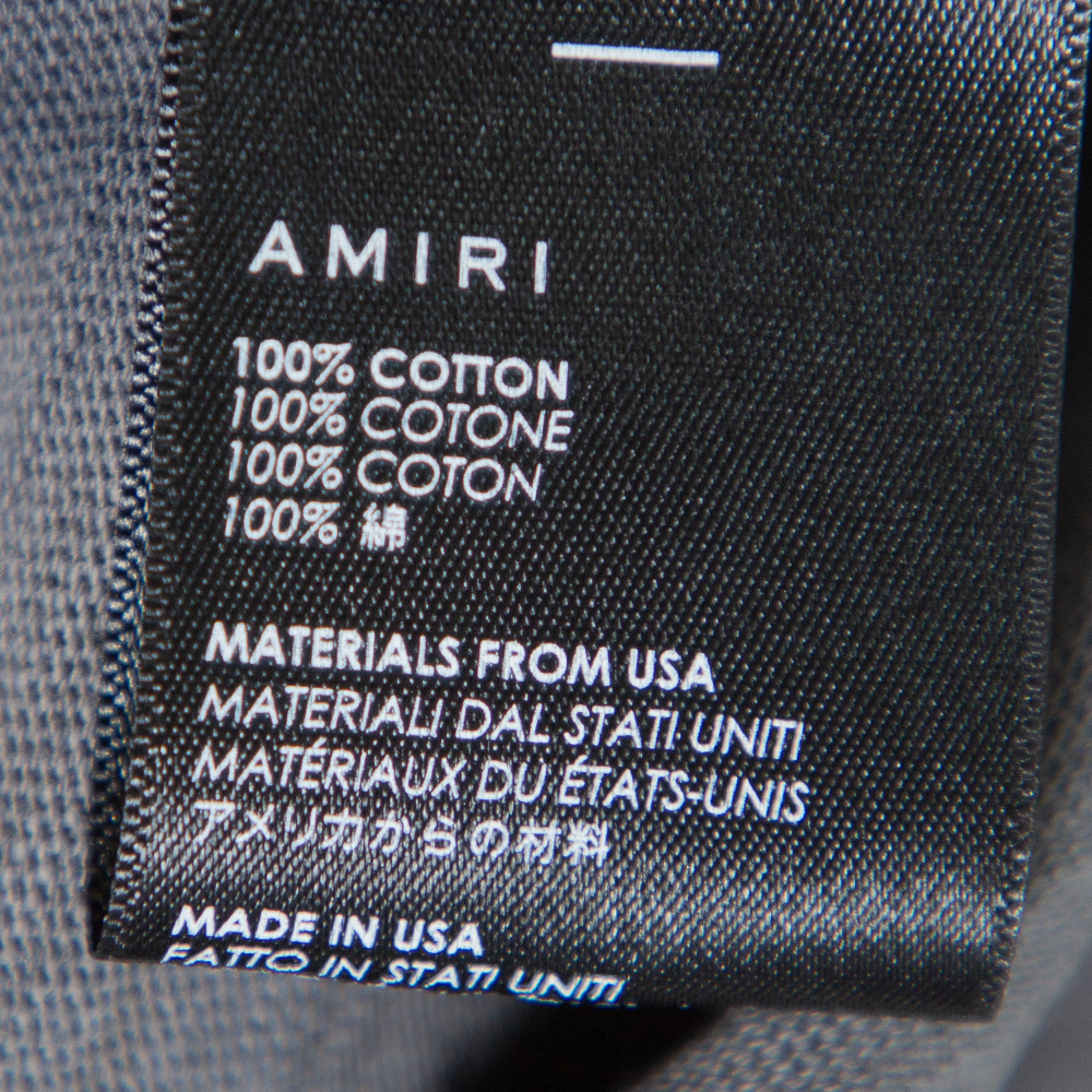 Amiri Black & Grey Cotton  Washed Out Effect Shotgun T Shirt S