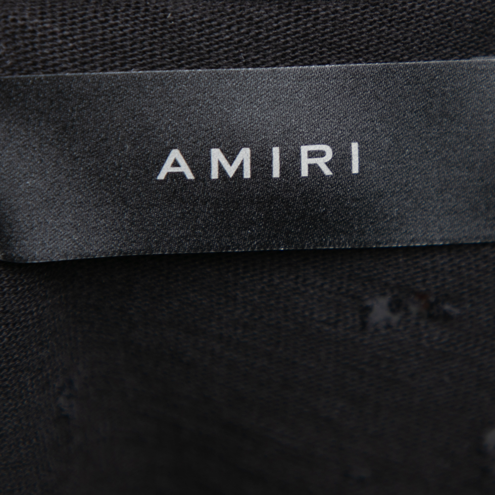 Amiri Black Cotton Washed Shotgun Crew Neck Short Sleeve T-Shirt M