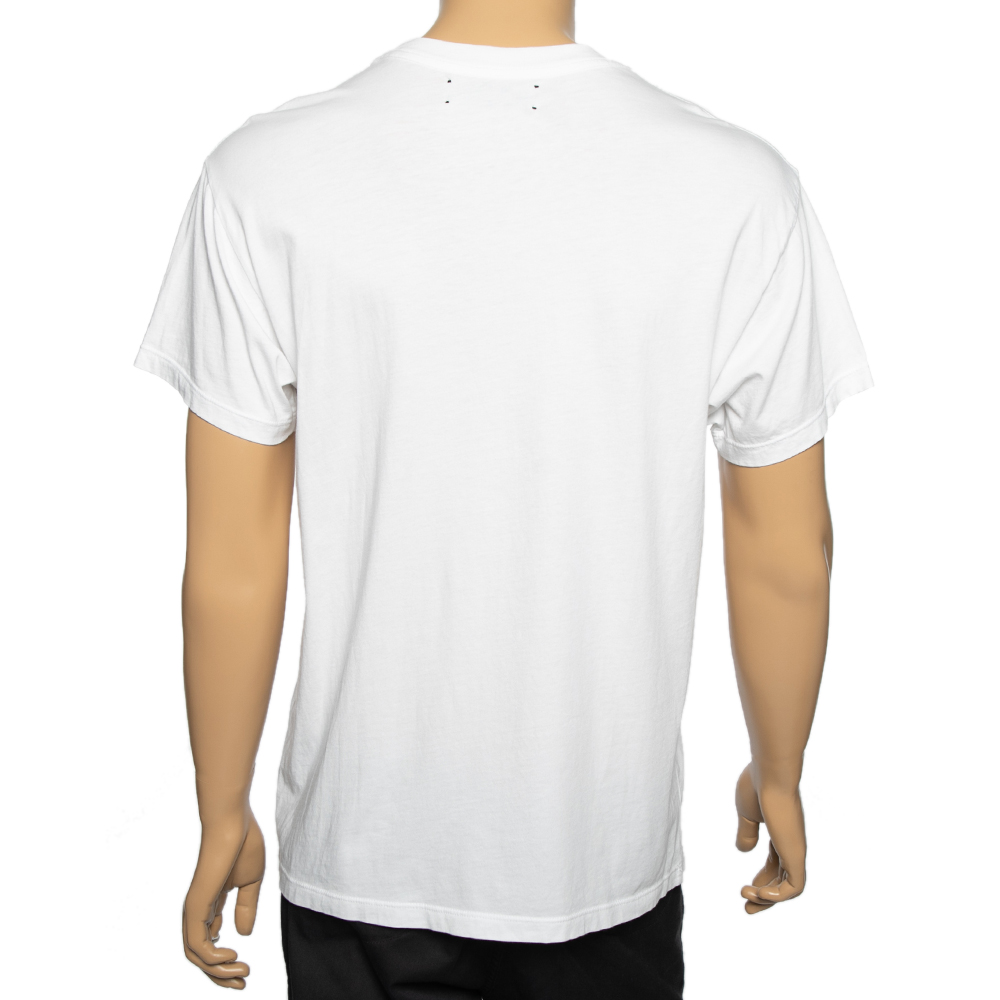 Amiri White Printed Cotton Short Sleeve T-Shirt XS