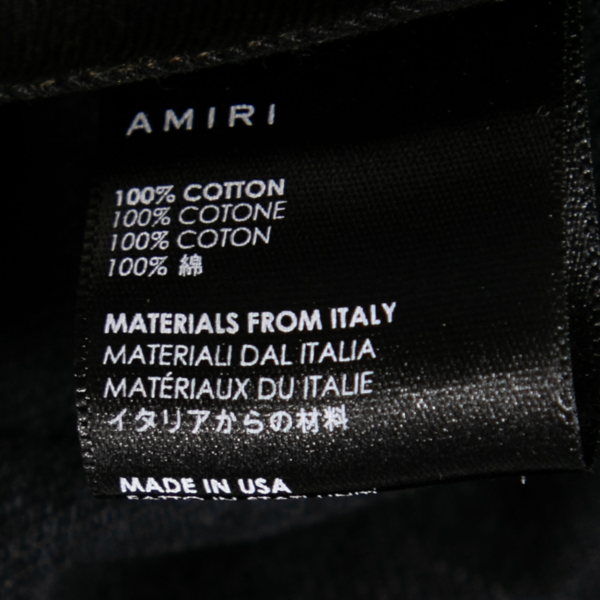 Amiri Black Distressed Contrast Stripe Printed Denim Shorts S