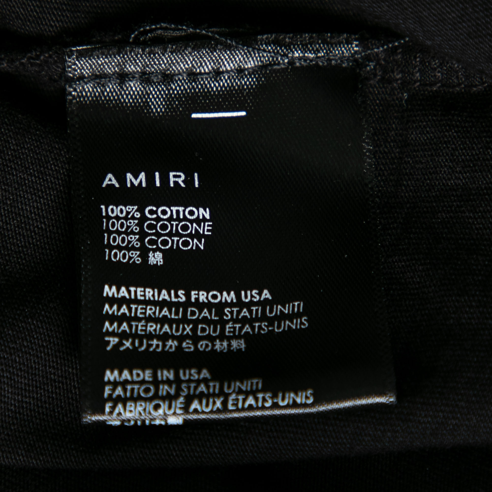 Amiri Black Cotton Leopard Star Printed Crew Neck T-Shirt XS