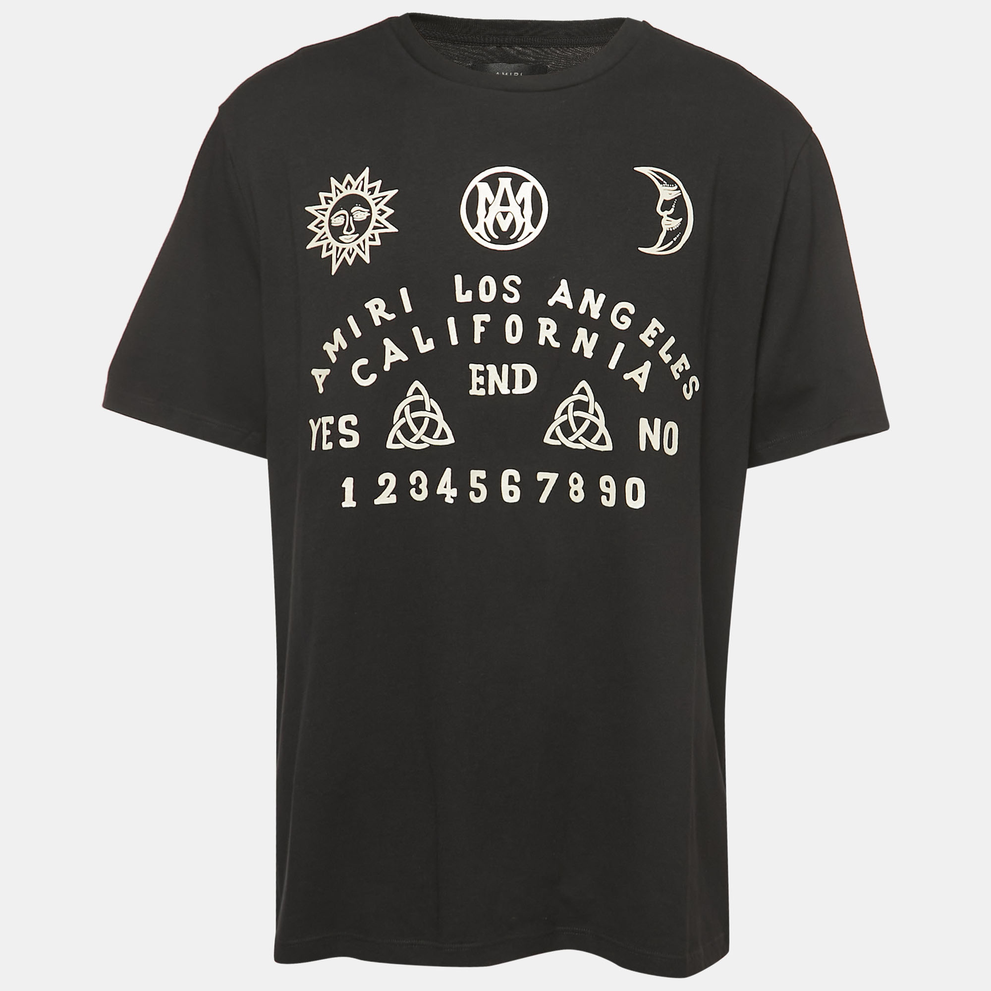 Amiri black ouija board print cotton half sleeve t-shirt xxl