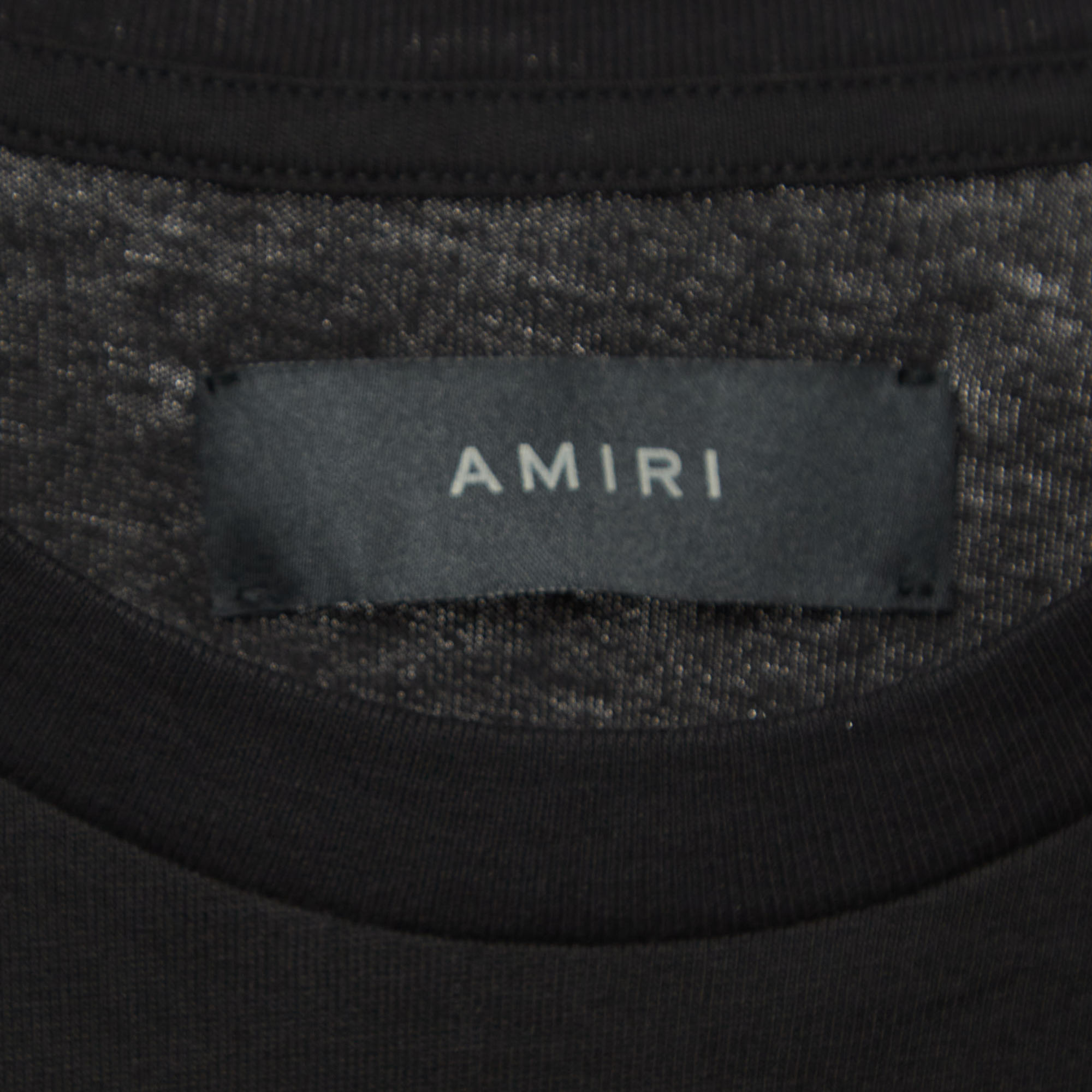 Amiri Black Logo Print Cotton Half Sleeve T-Shirt S