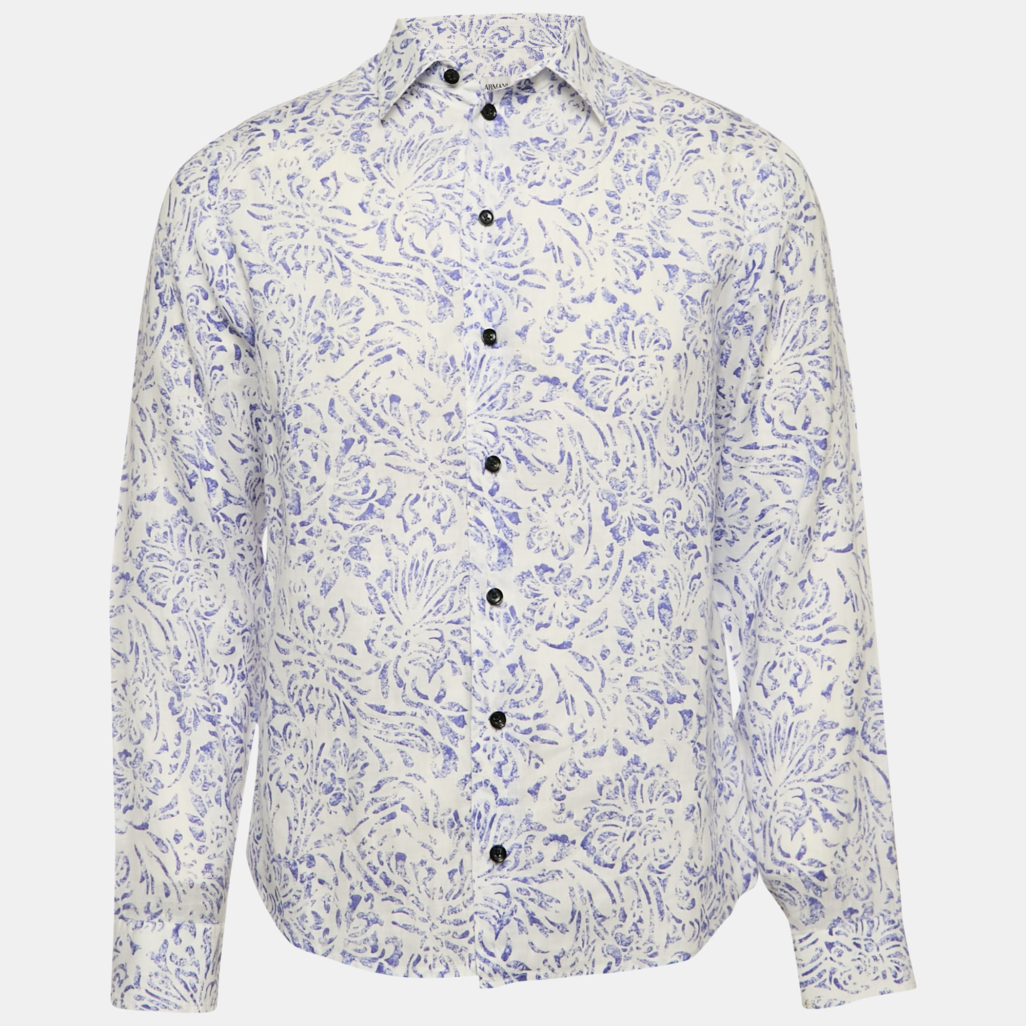 Armani Collezioni Blue/White Printed Cotton Long Sleeve Shirt M
Armani Collezioni Blue/White Printed Cotton Long Sleeve Shirt M