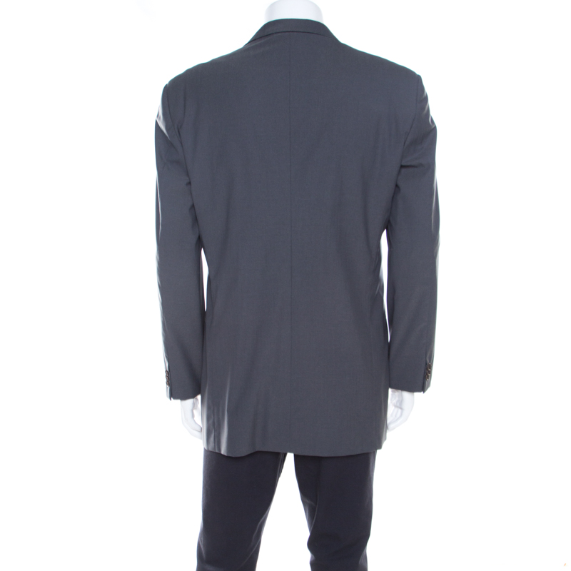 Armani Collezioni Grey Wool Tailored Blazer L