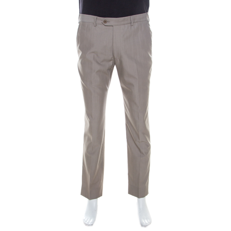 Image of Armani Collezioni Grey Wool Blend Trousers L