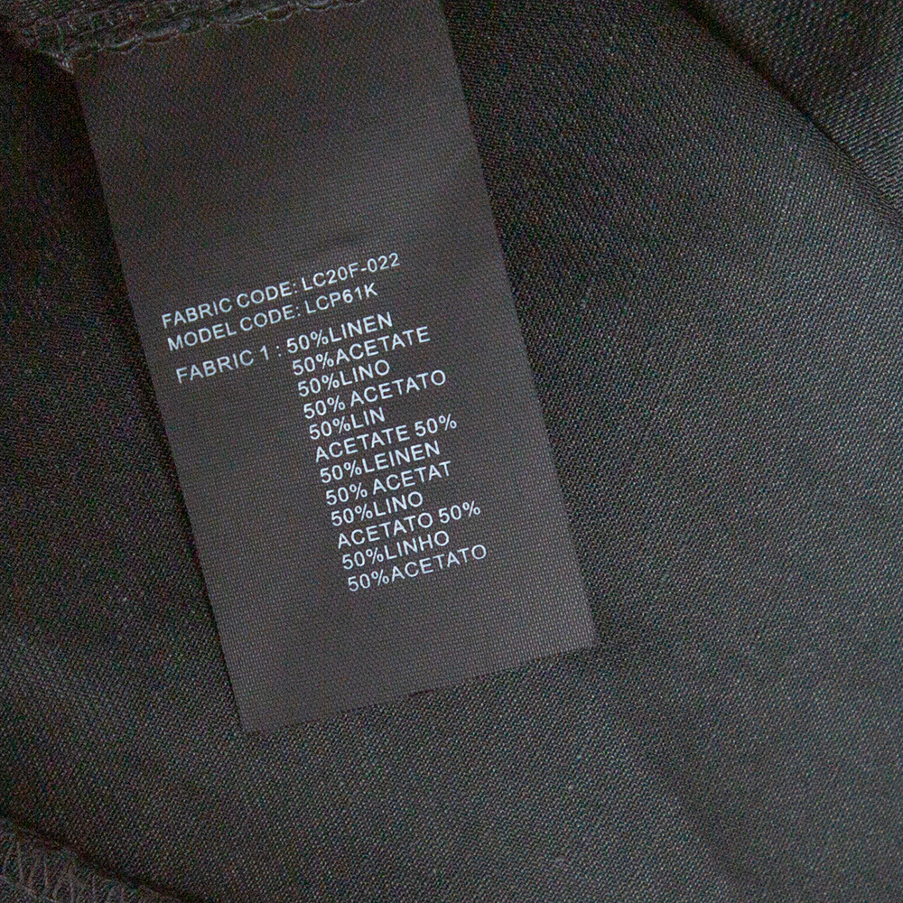 Armani Collezioni Dark Green Linen Blend Elasticized Waist Trouser XL