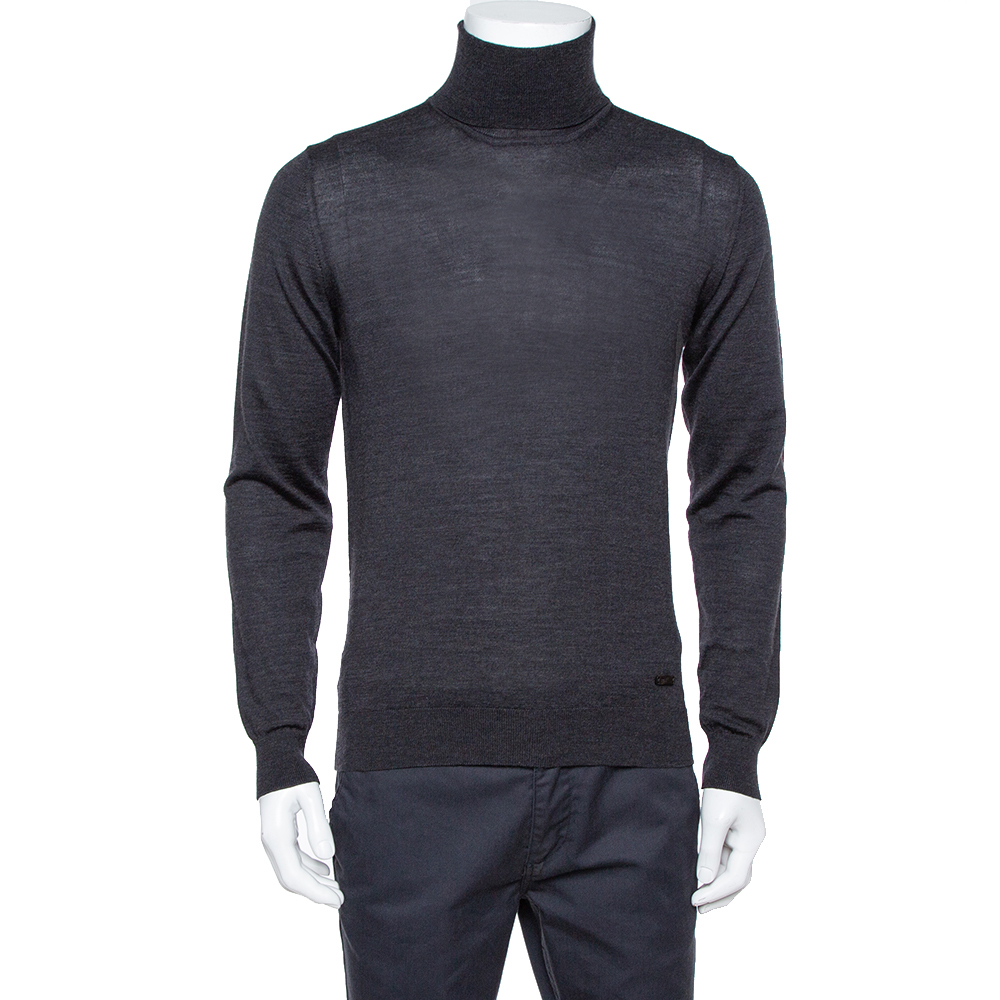 Image of Armani Collezioni Black Wool Turtleneck Sweater XS