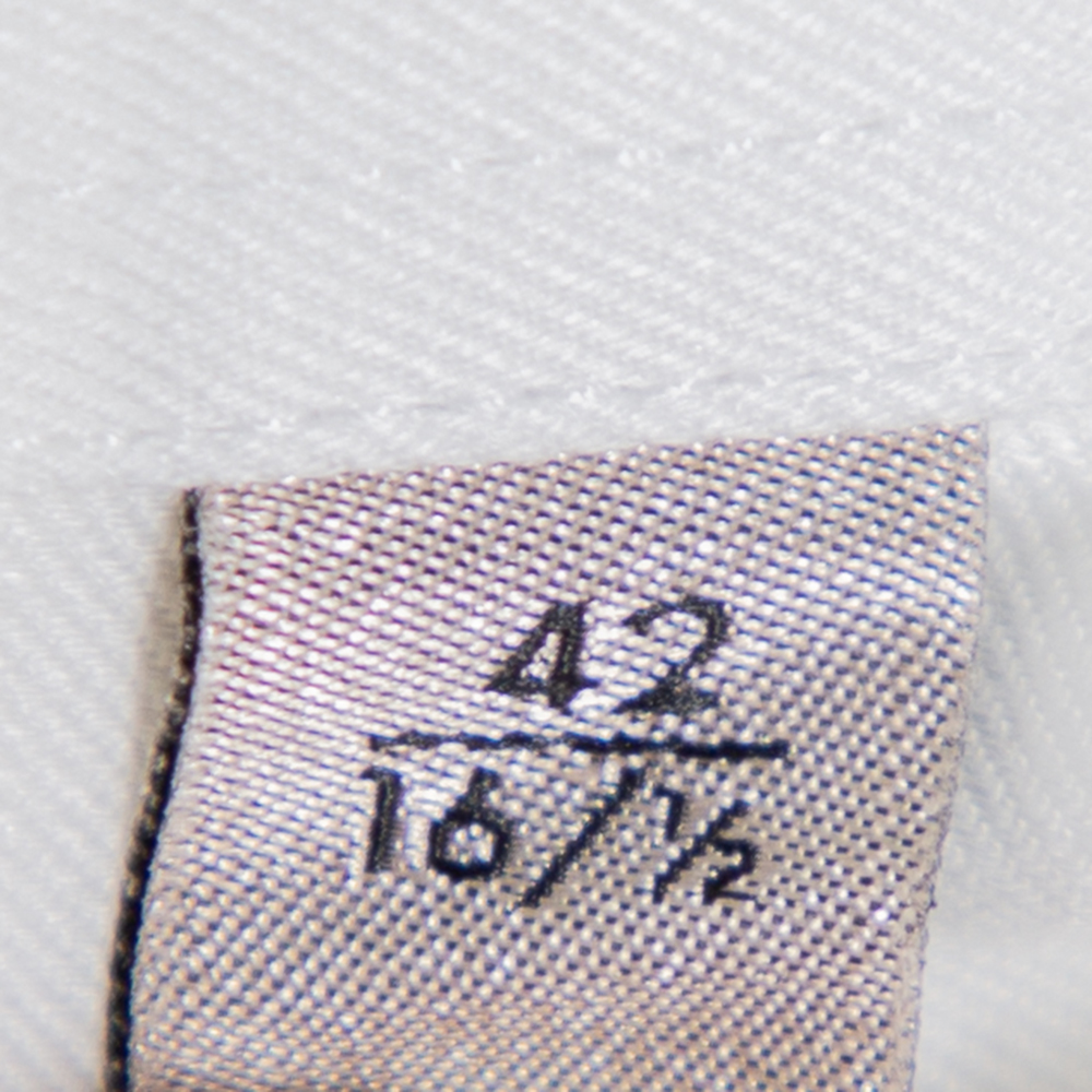 Armani Collezioni White Cotton Twill Button Front Modern Fit Shirt XL