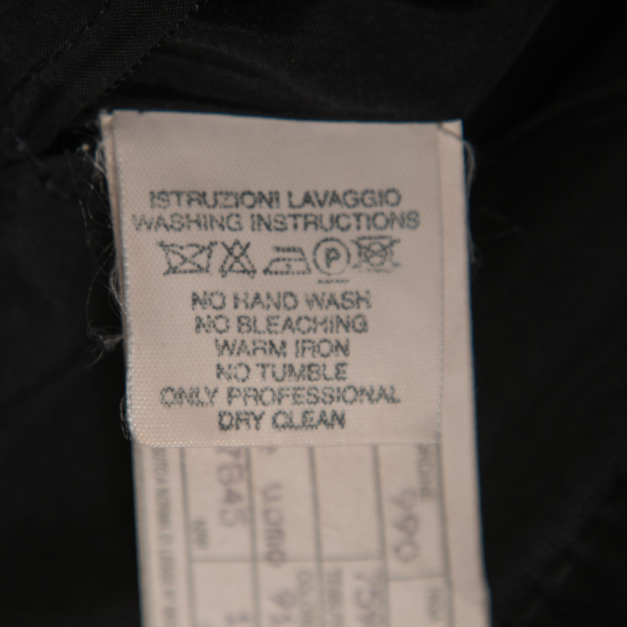 Armani Collezioni Black Textured Cotton Zip Front Jacket L