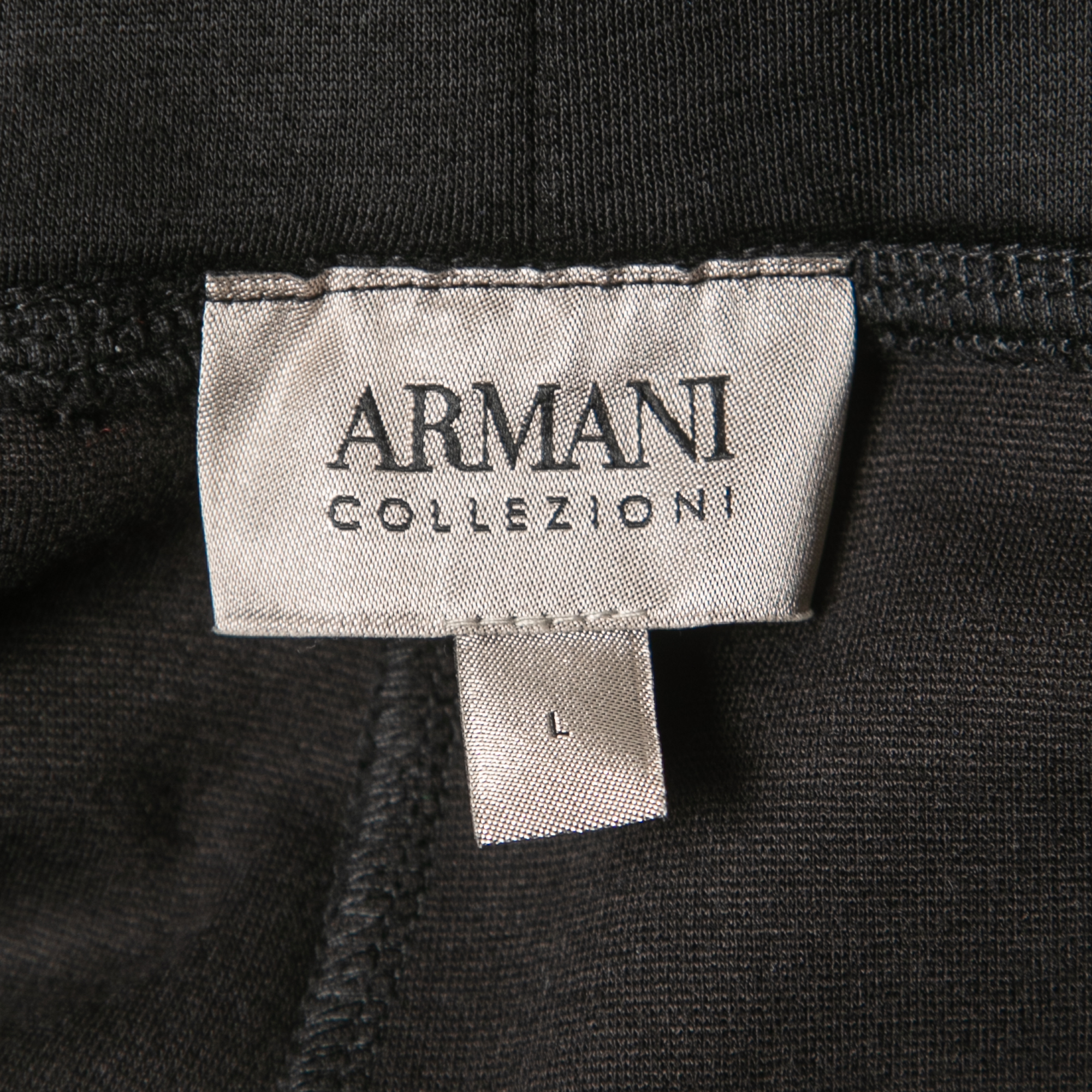 Armani Collezioni Black Knit Drawstring Track Pants L