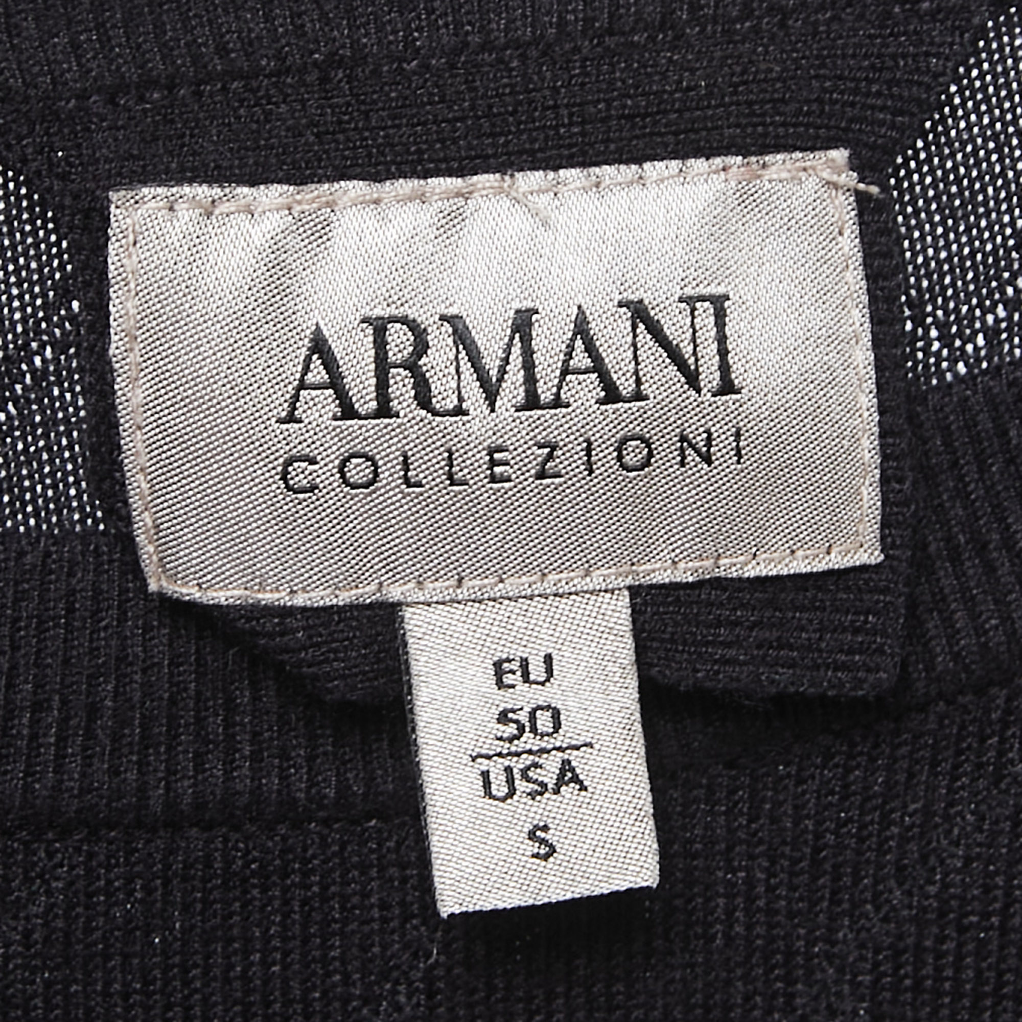 Armani Collezioni Navy Blue Knit Crew Neck Sweater S