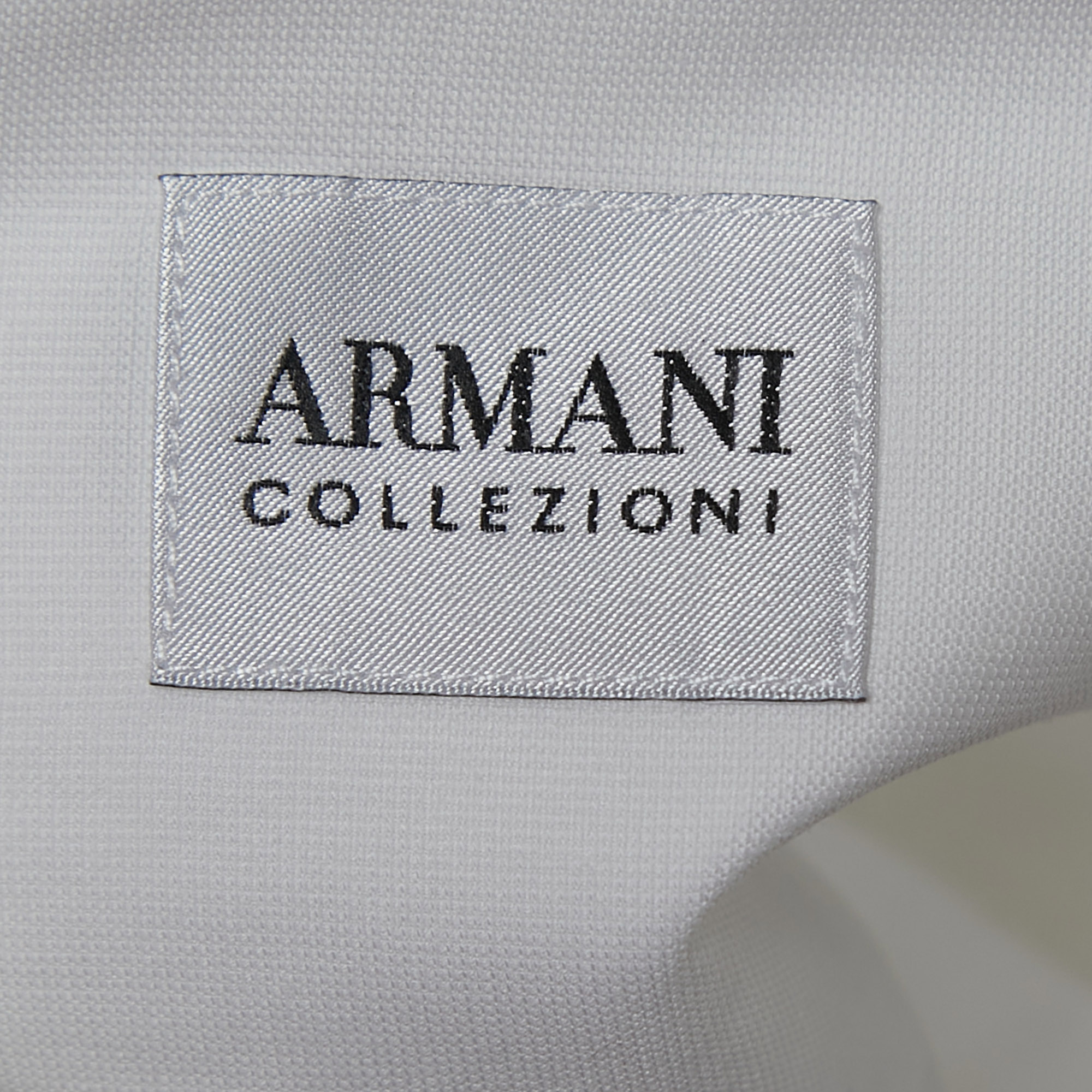 Armani Collezioni White Cotton Button Front Full Sleeve Shirt M